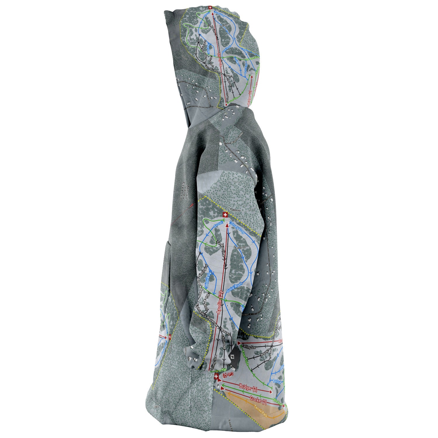 Nordic Valley, Utah Ski Trail Map - Snug Hoodie