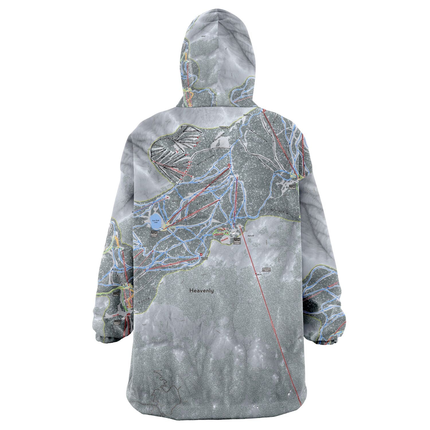 Heavenly, Nevada Ski Trail Map - Snug Hoodie