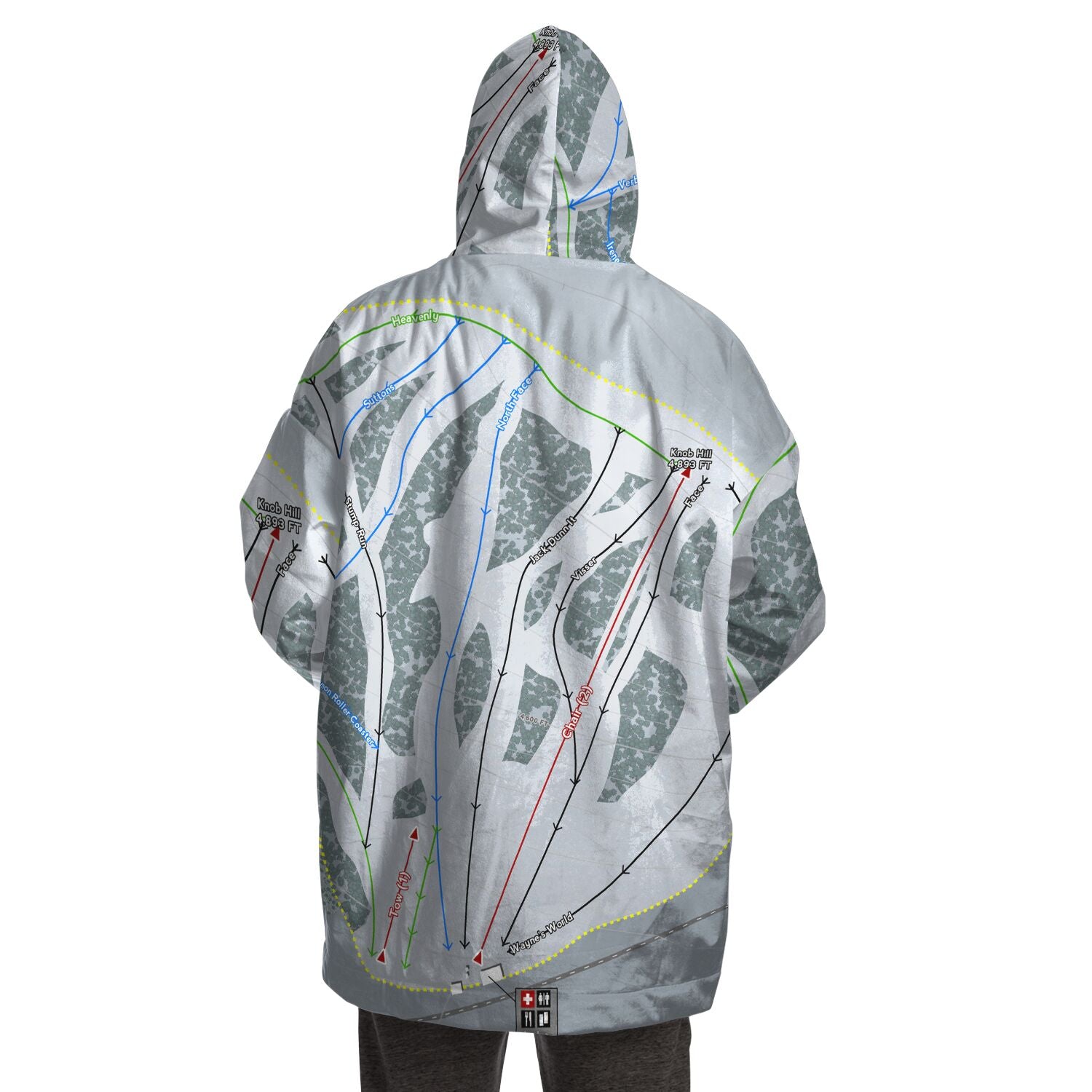 Sitz mark, Washington Ski Trail Map - Snug Hoodie