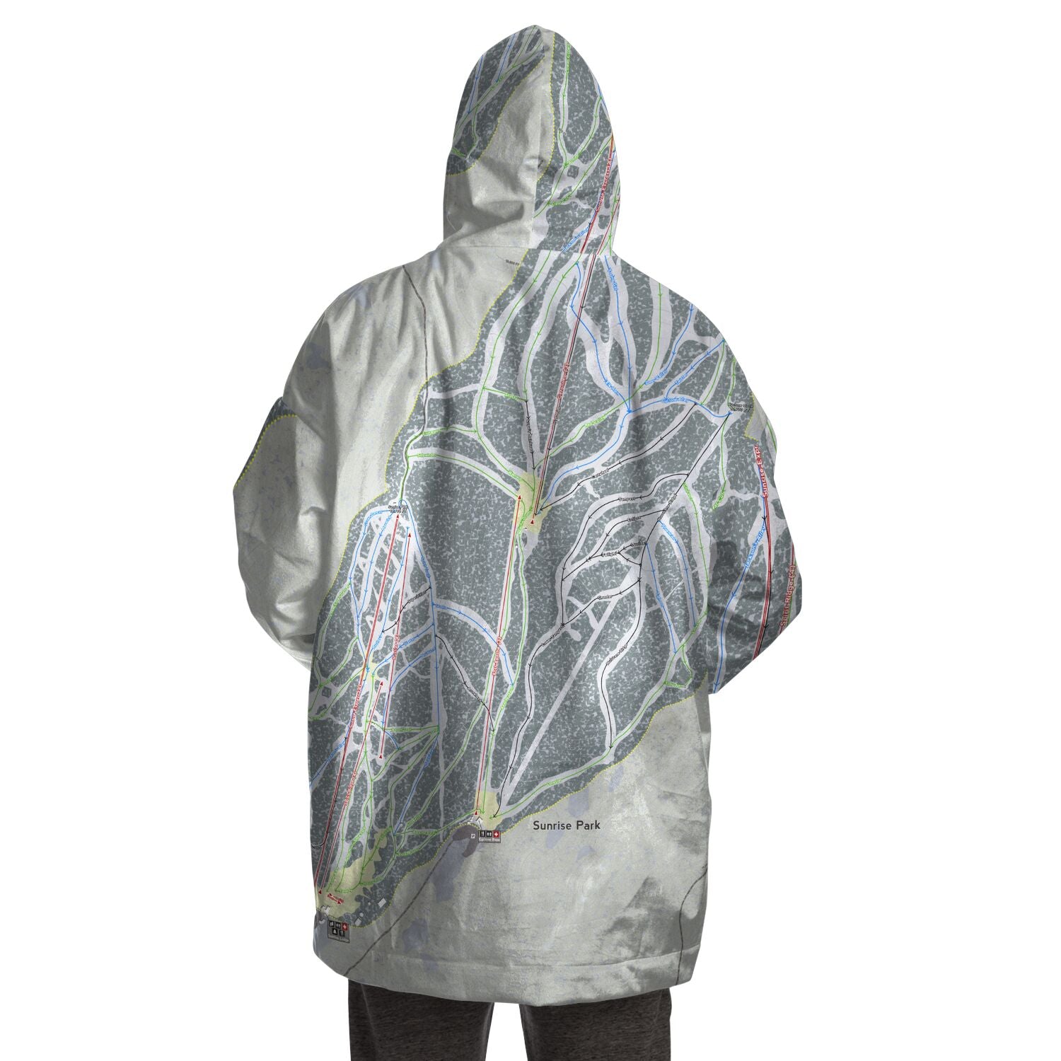 Sunrise Park, Arizona Ski Trail Map Snug Hoodie