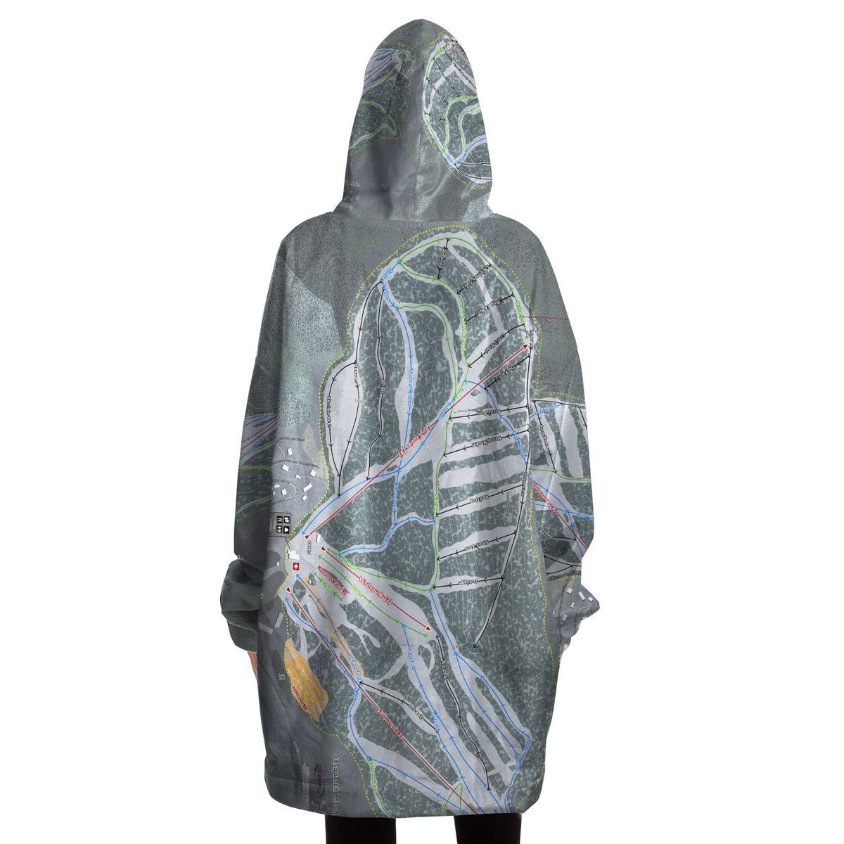 Sasquatch Mountain, British Columbia Ski Trail Map Snug Hoodie