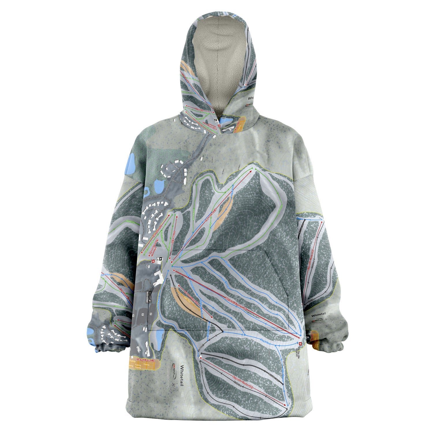 Whitetail, Pennsylvania Ski Trail Map Snug Hoodie