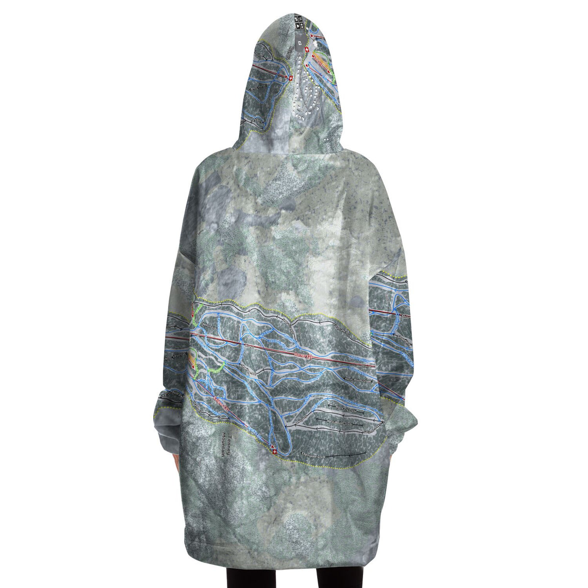 Tenney Mountain, New Hampshire Ski Trail Map - Snug Hoodie