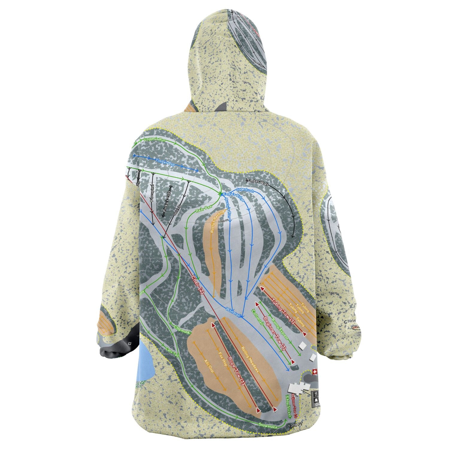 Christie Mountain, Wisconsin Ski Trail Map - Snug Hoodie