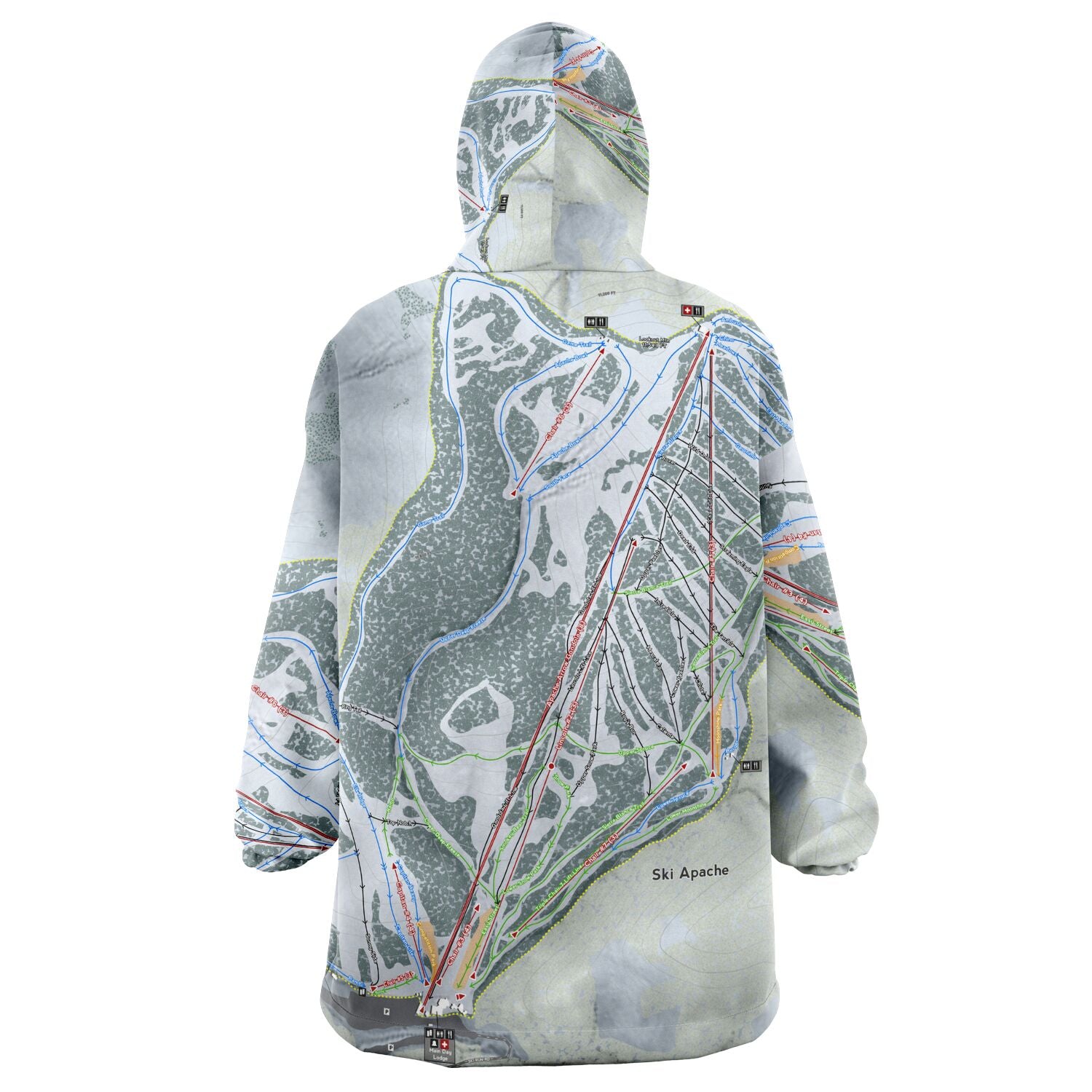 Ski Apache, New Mexico Ski Trail Map - Snug Hoodie