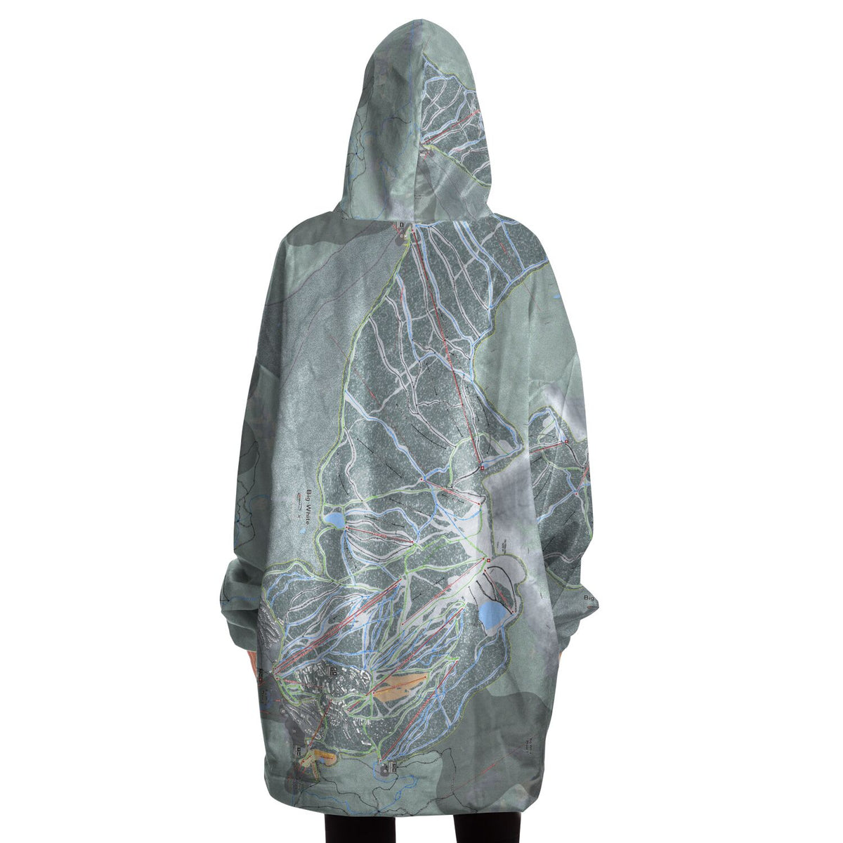 Big White, British Columbia Ski Trail Map Snug Hoodie