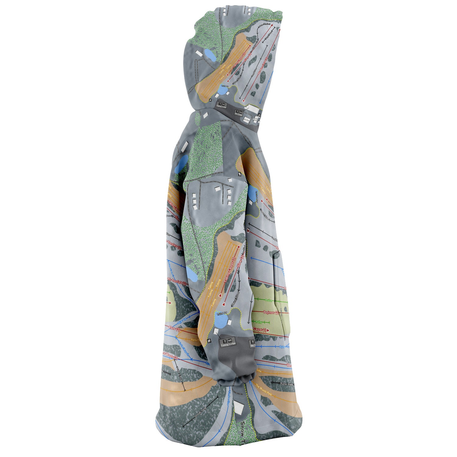 Snow Trails, Ohio Ski Trail Map Snug Hoodie