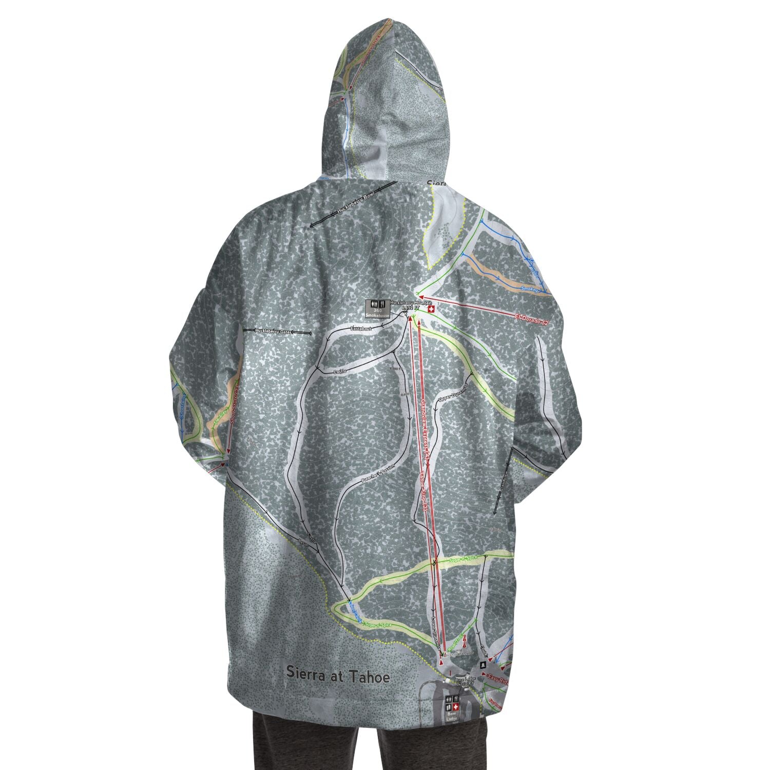 SIerra at Tahoe, California Ski Trail Map - Snug Hoodie