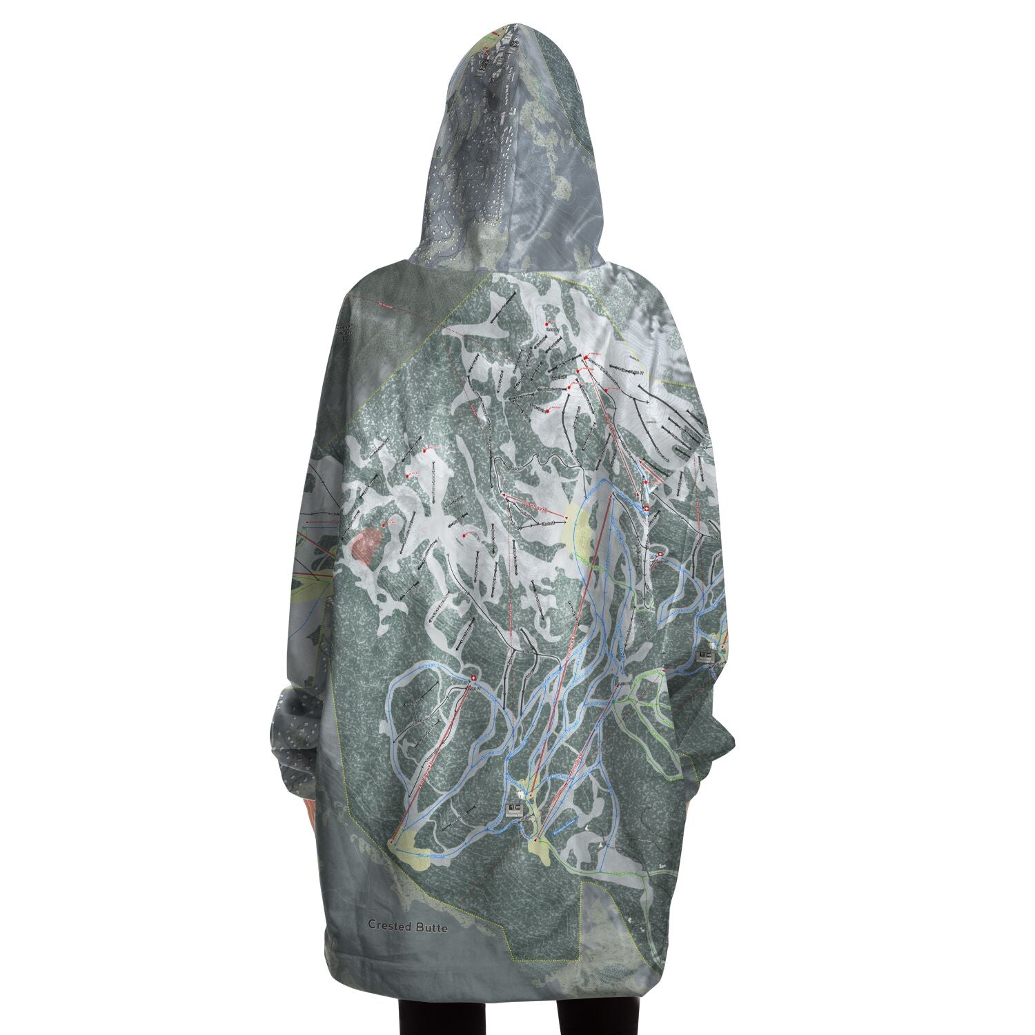 Crested Butte, Colorado Ski Trail Map - Snug Hoodie