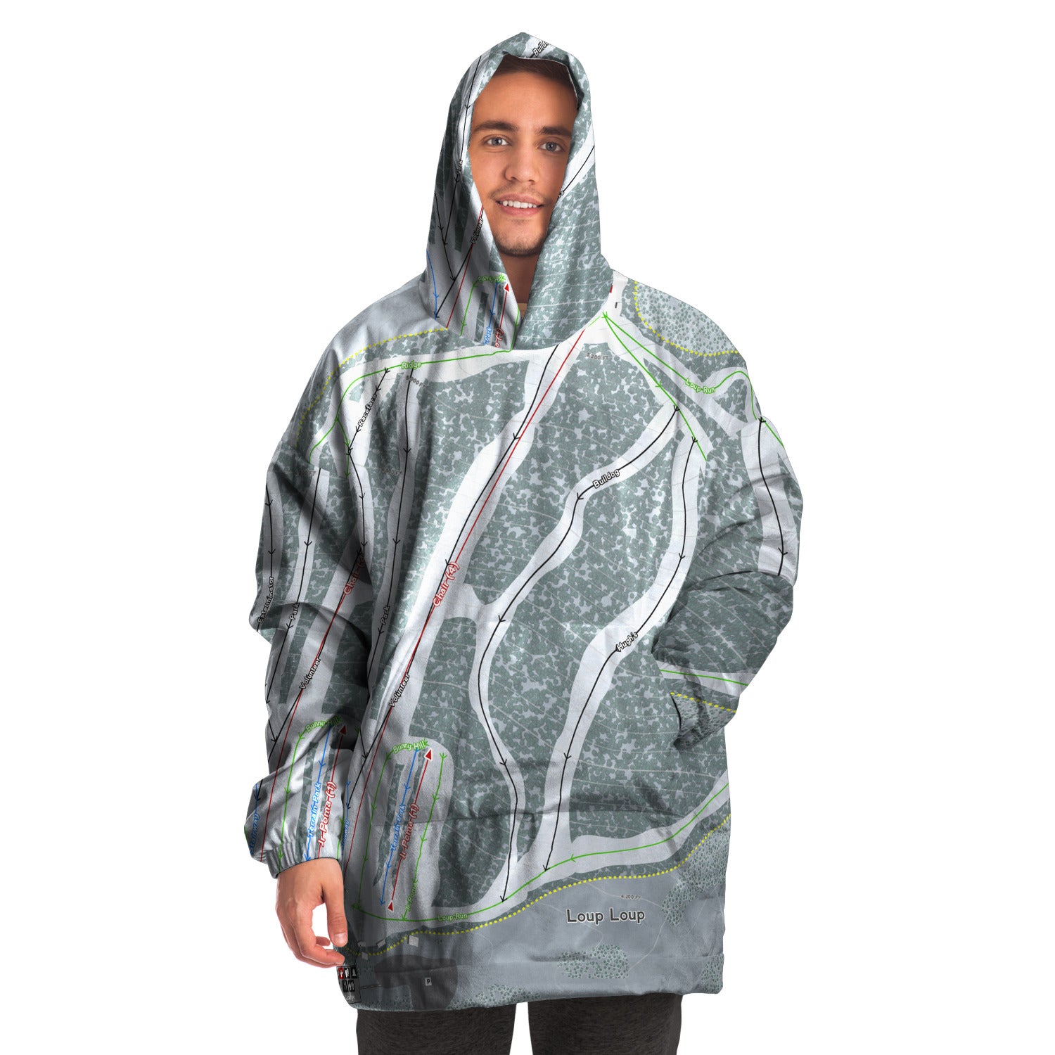 Loup Loup, Washington Ski Trail Map - Snug Hoodie