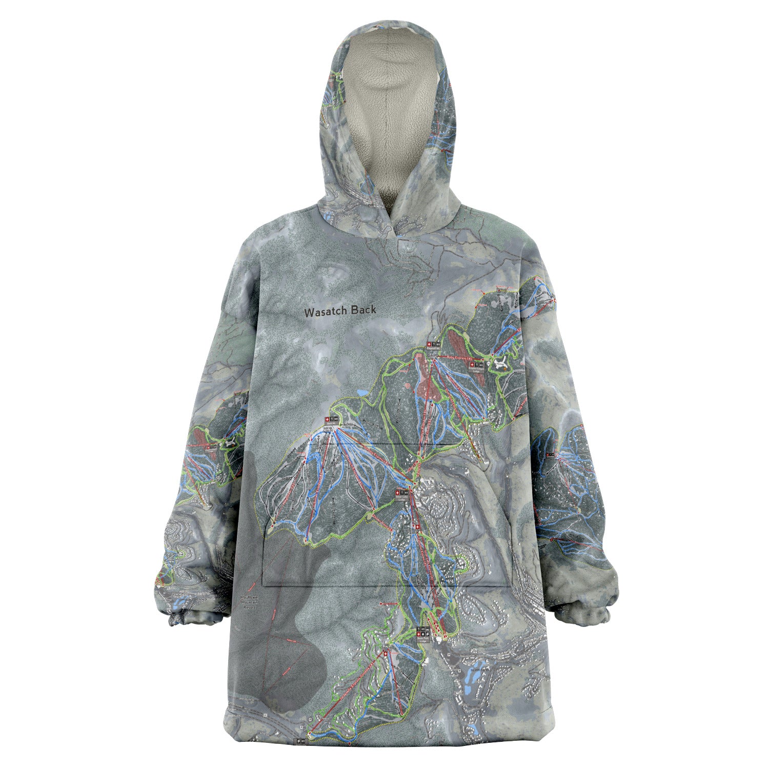 WASATCH BACK, Utah Ski Trail Map - Snug Hoodie