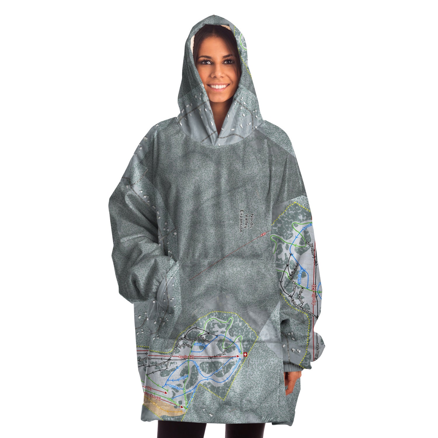 Nordic Valley, Utah Ski Trail Map - Snug Hoodie