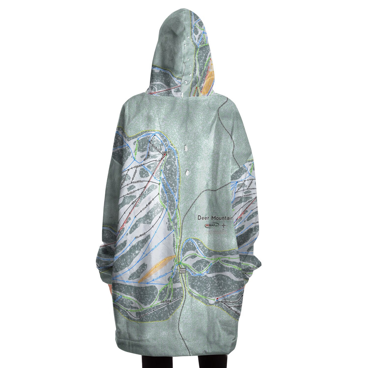 Deer Mountain, South Dakota Ski Trail Map - Snug Hoodie