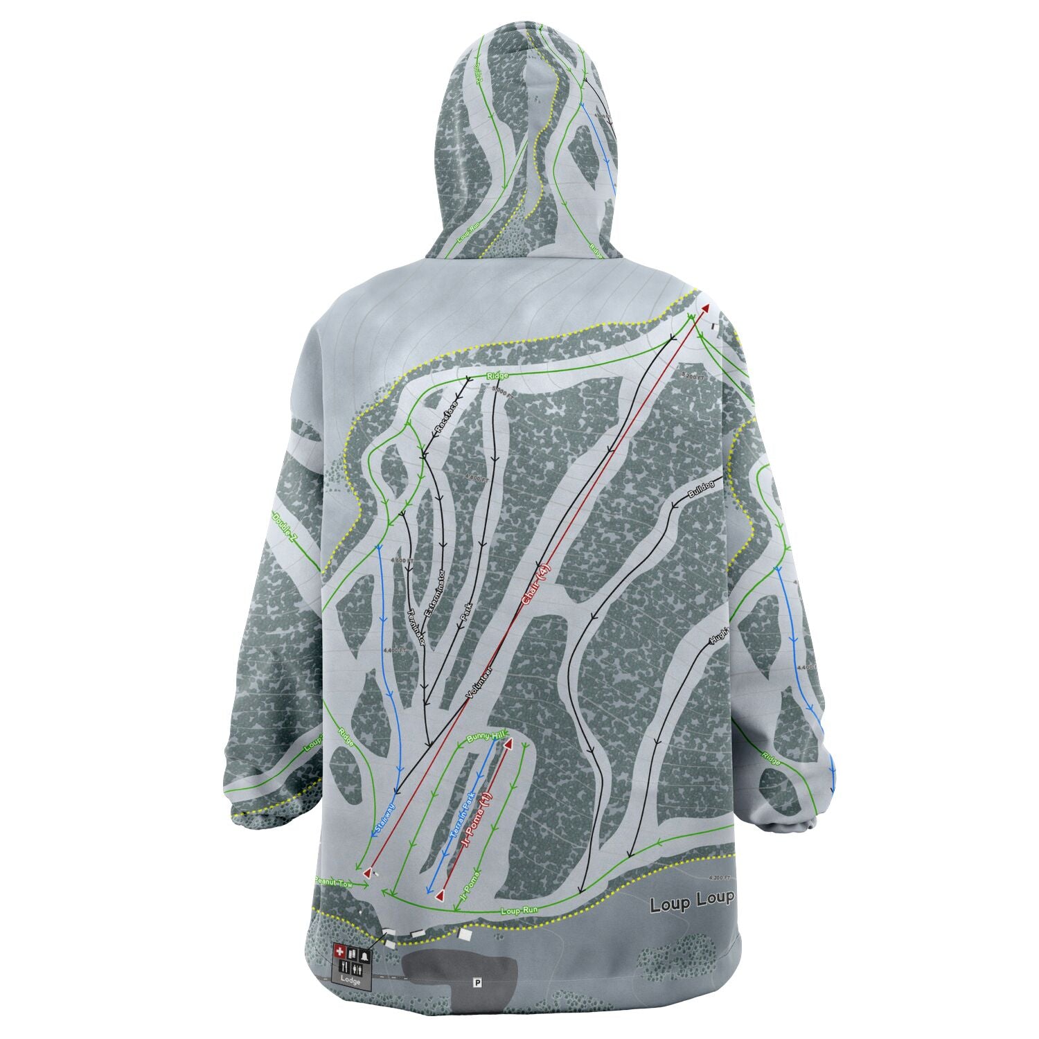 Loup Loup, Washington Ski Trail Map - Snug Hoodie