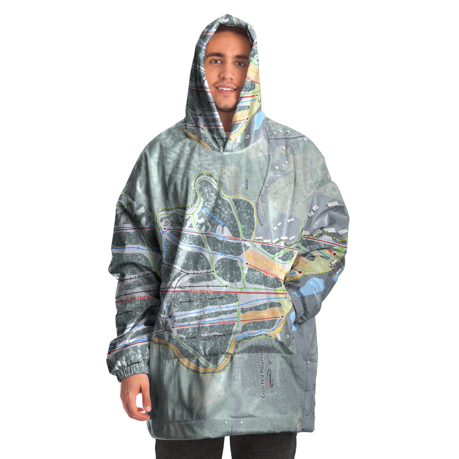 Crotched Mountain, New Hampshire Ski Trail Map - Snug Hoodie