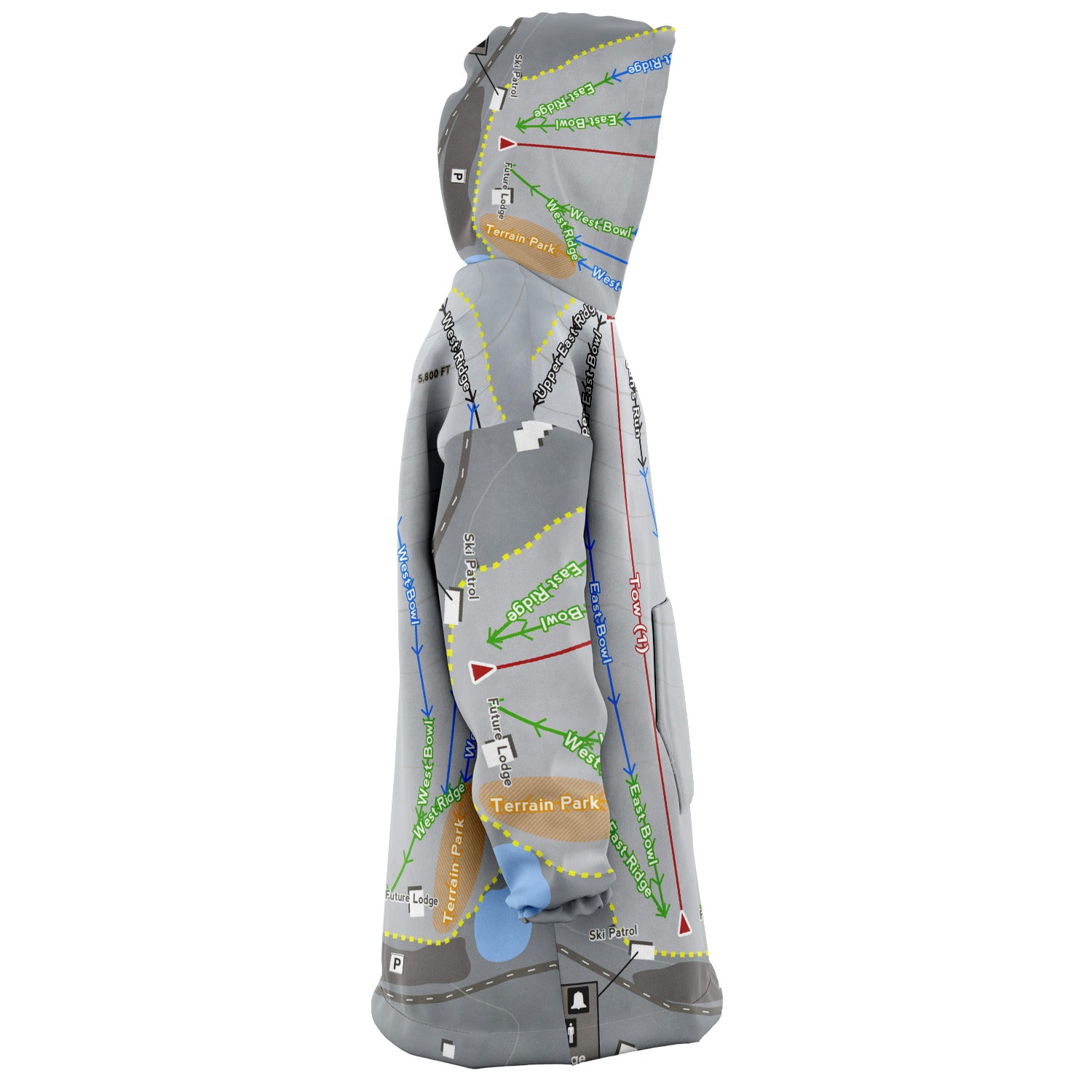 Rotarun, Idaho Ski Trail Map Snug Hoodie