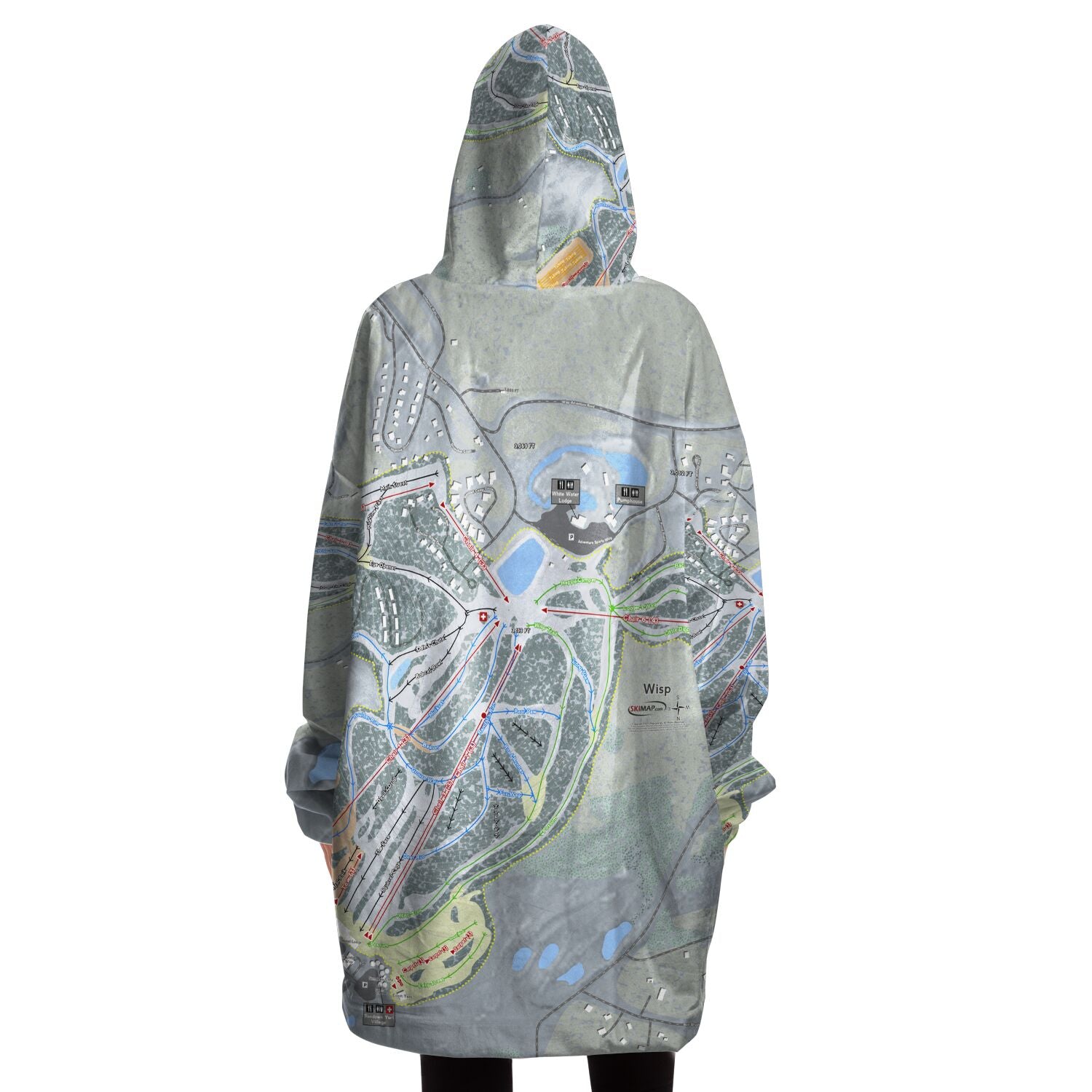 Wisp, Maryland Ski Trail Map - Snug Hoodie