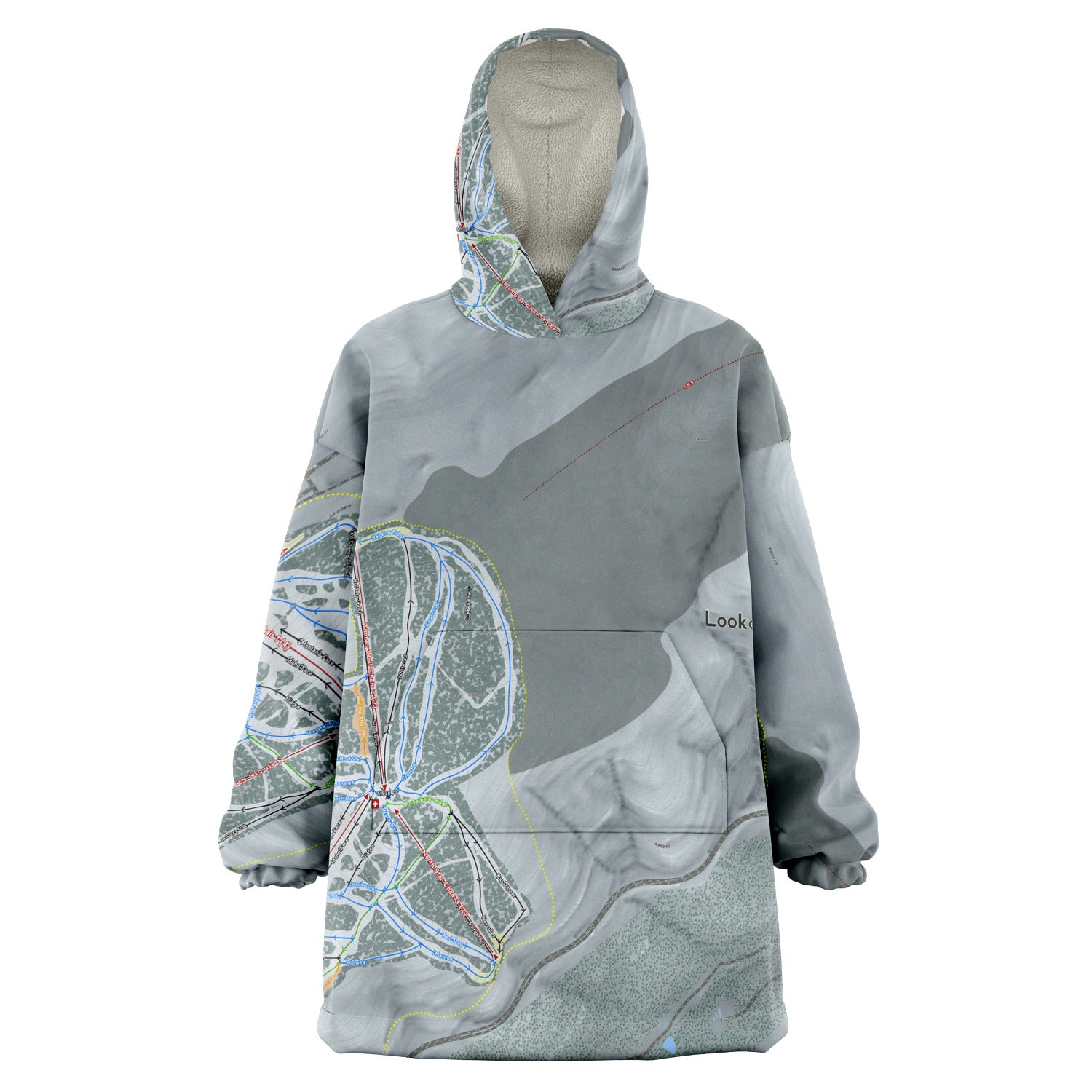 Lookout Pass, Idaho Ski Trail Map - Snug Hoodie