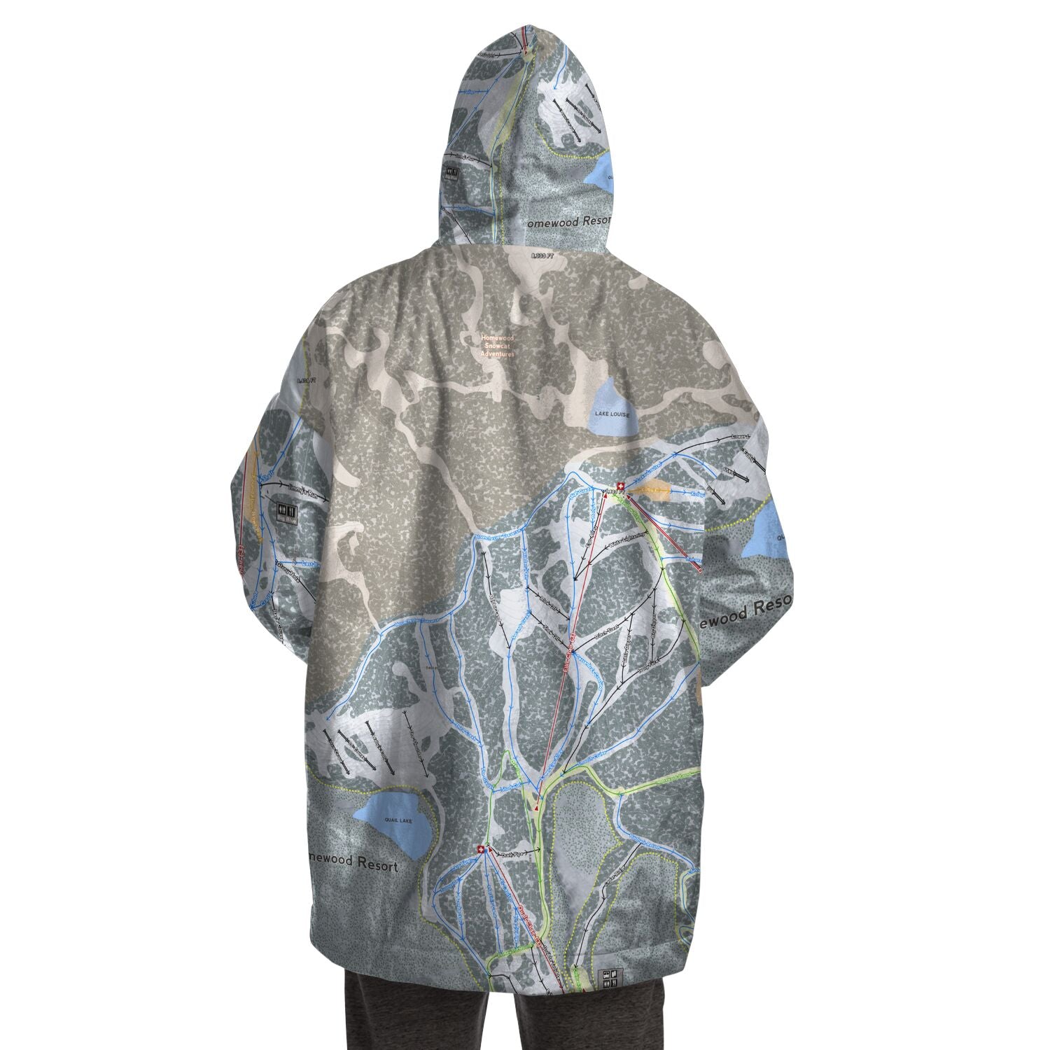 Homewood Resort, California Ski Trail Map - Snug Hoodie