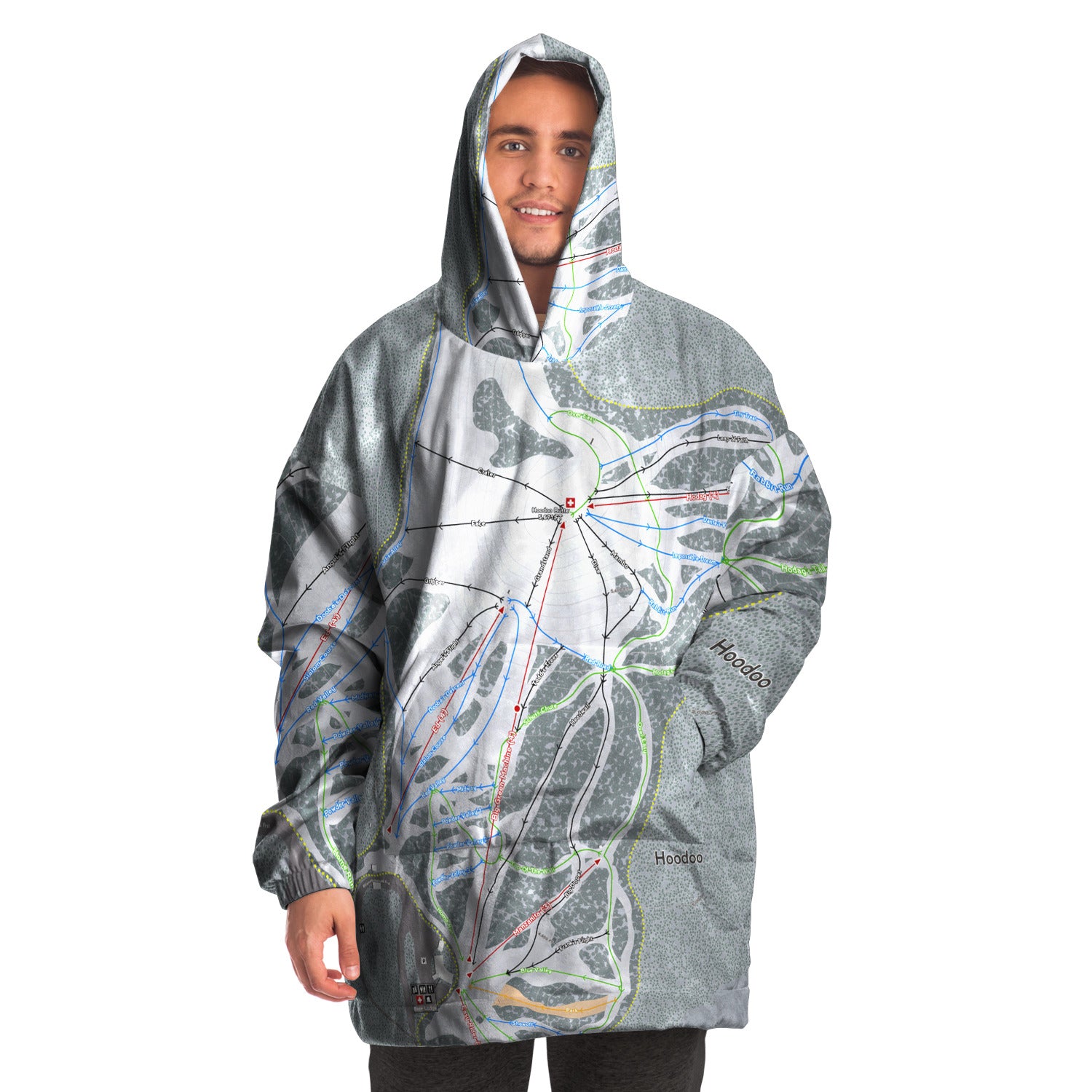 Hoodoo, Oregon Ski Trail Map - Snug Hoodie