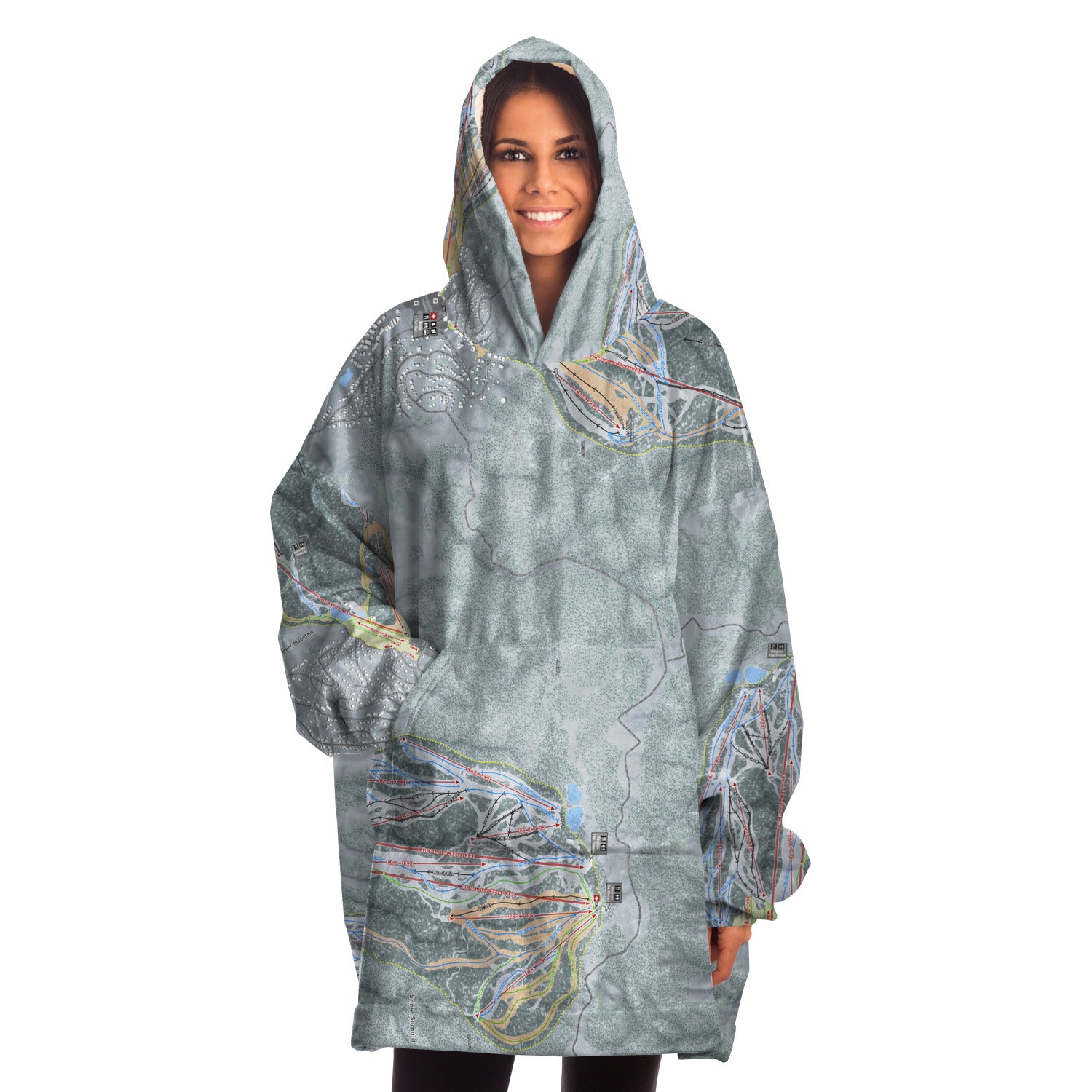 Big Bear Combo, California Ski Trail Map - Snug Hoodie