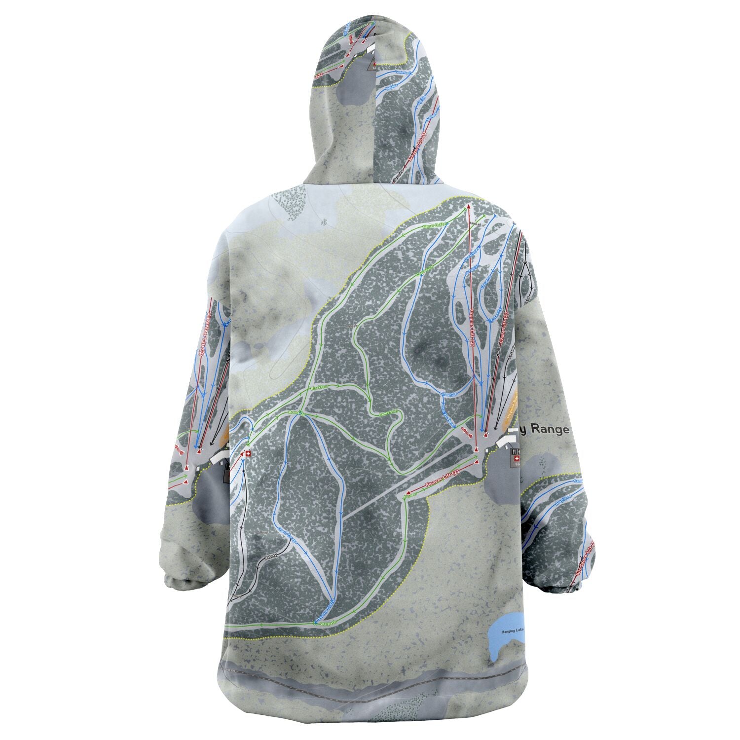 Snowy Range, Wyoming Ski Trail Map Snug Hoodie