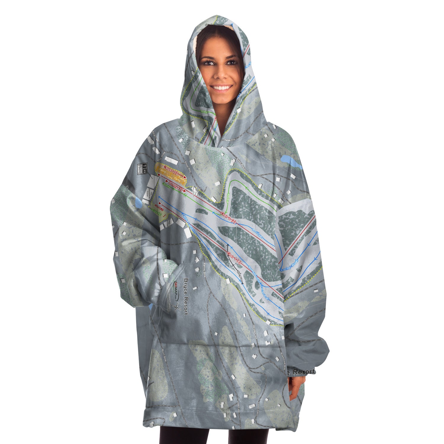 Bryce, Virginia Ski Trail Map - Snug Hoodie