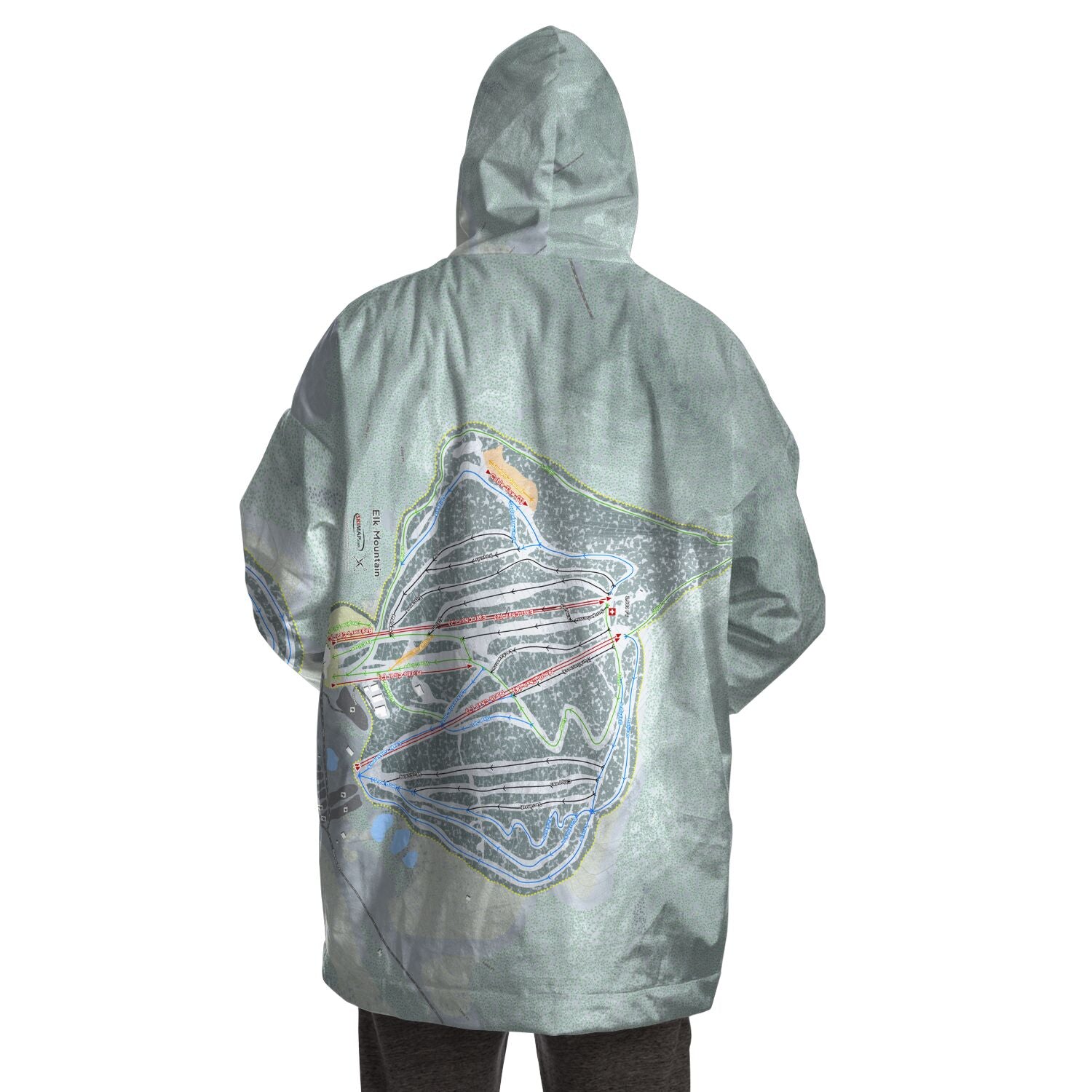 Elk Mountain, Pennsylvania Ski Trail Map - Snug Hoodie