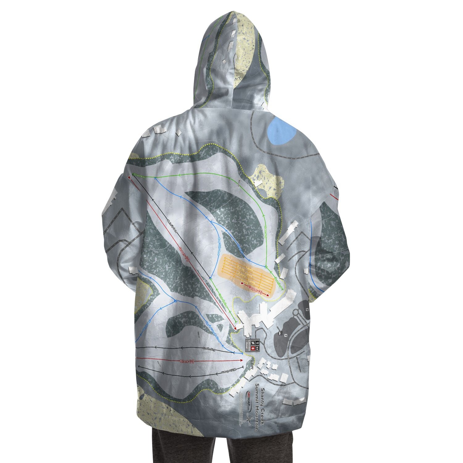 Shanty Creek Summit Mountain, Michigan Ski Trail Map Snug Hoodie