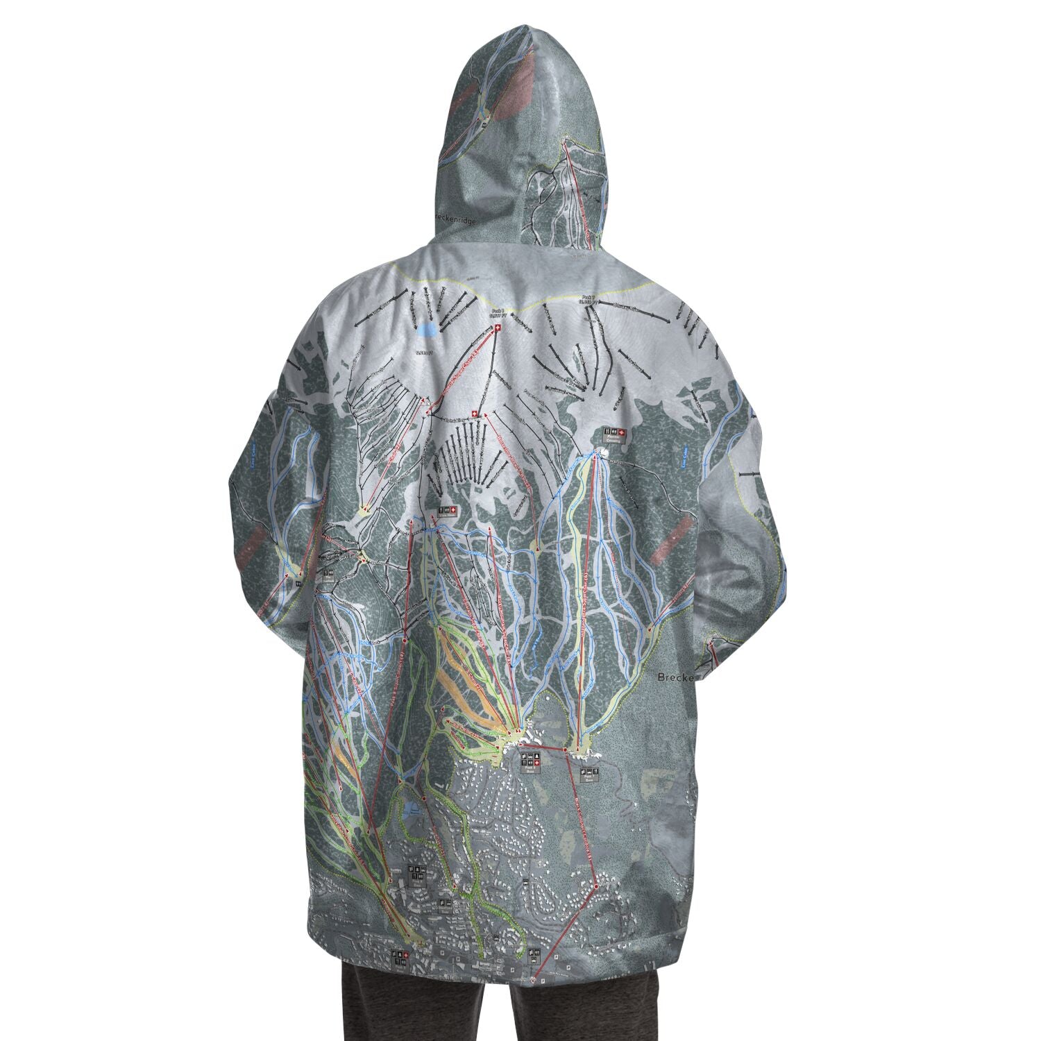 Breckenridge, Colorado Ski Trail Map - Snug Hoodie