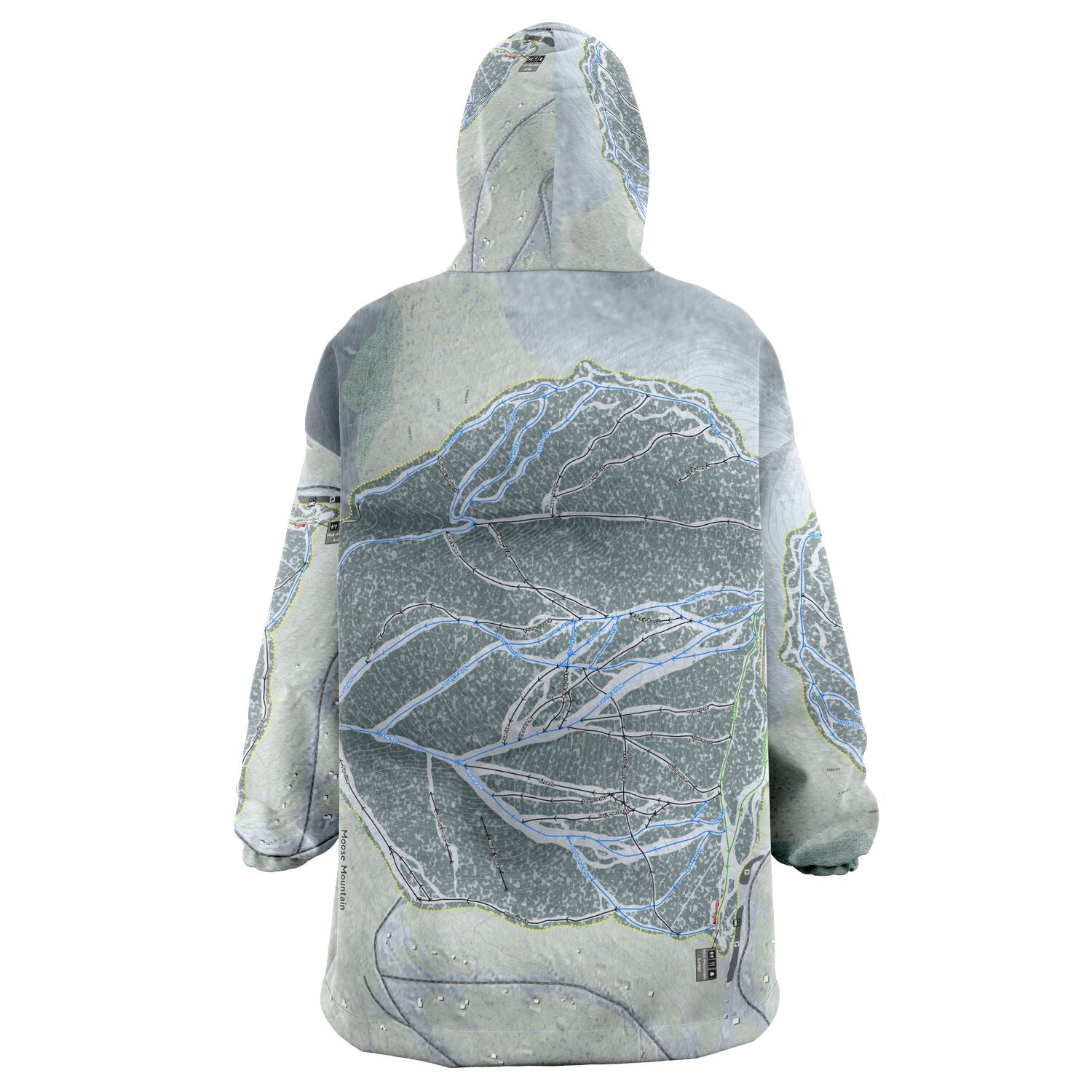 Moose Mountain, Alaska Ski Trail Map Snug Hoodie