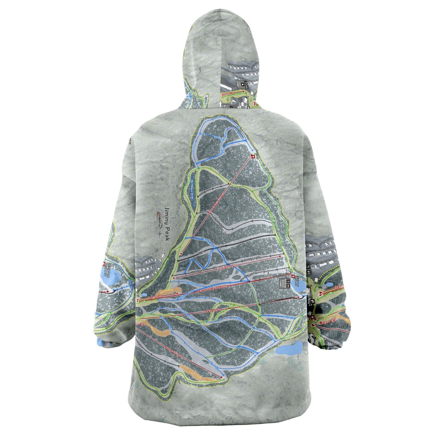 Jiminy Peak, Massachusetts Ski Trail Map Snug Hoodie