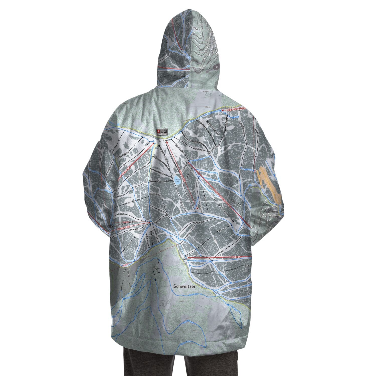 Schweitzer, Idaho Ski Trail Map - Snug Hoodie