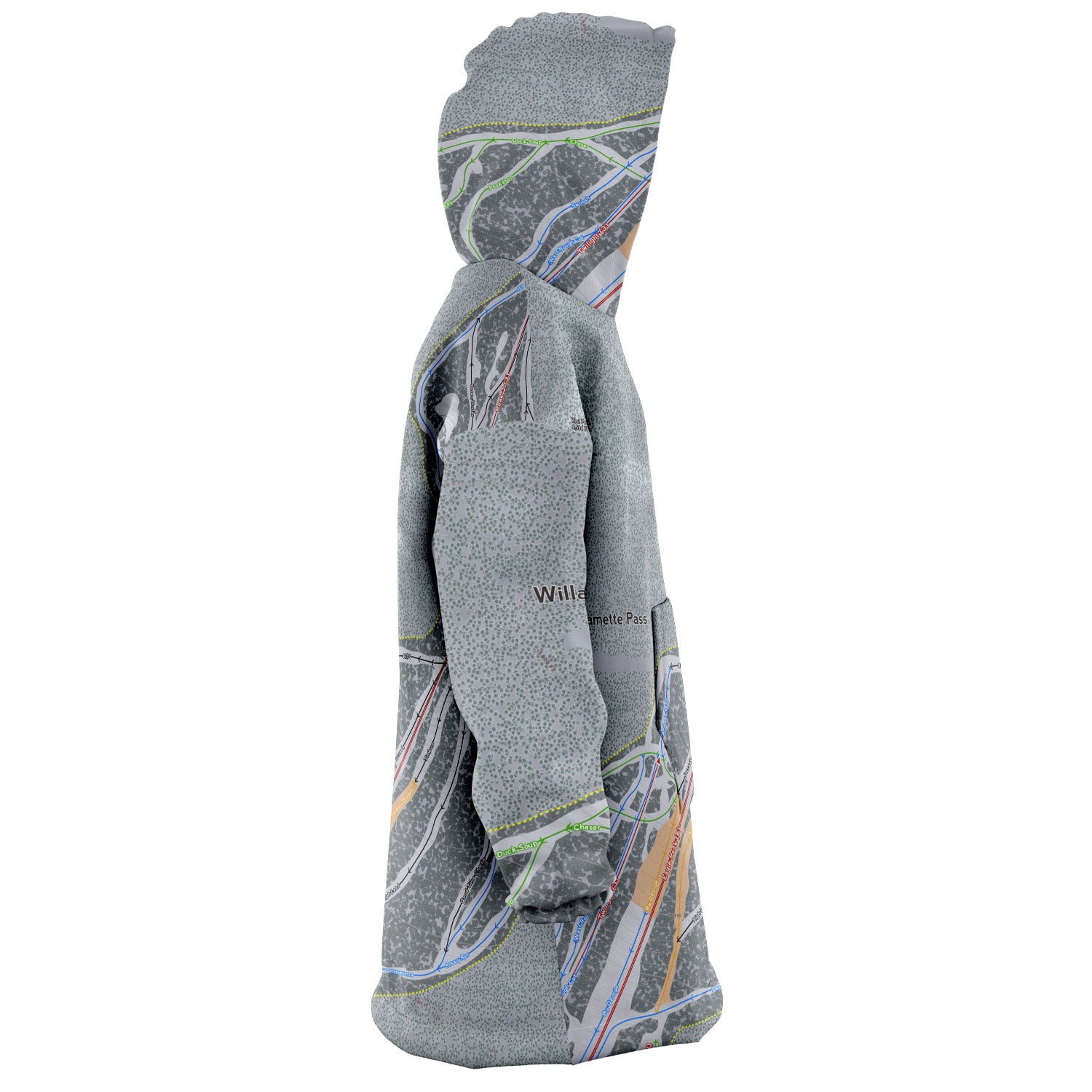 Willamette Pass, Oregon Ski Trail Map Snug Hoodie