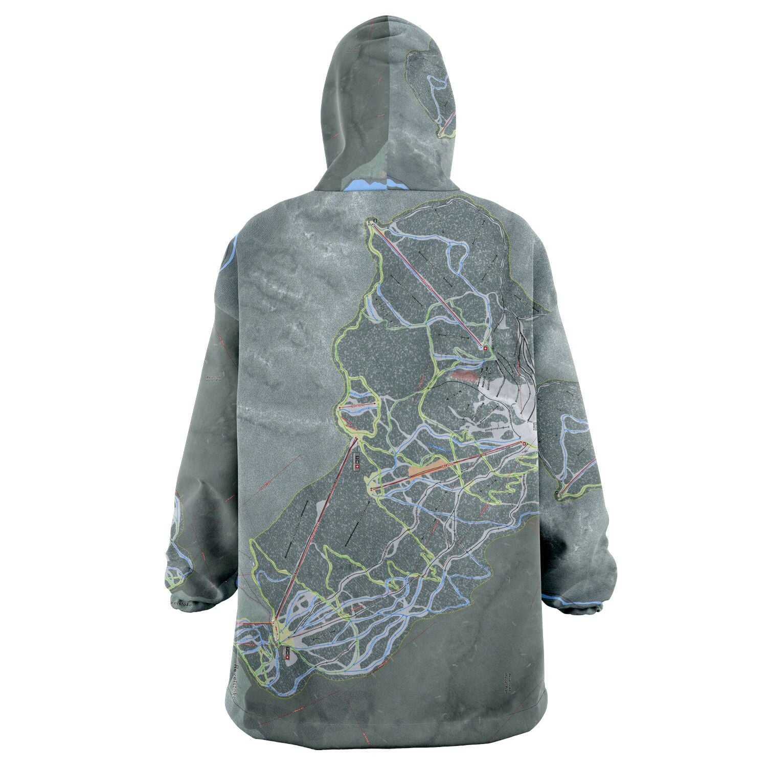 Revelstoke, British Columbia Ski Trail Map Snug Hoodie