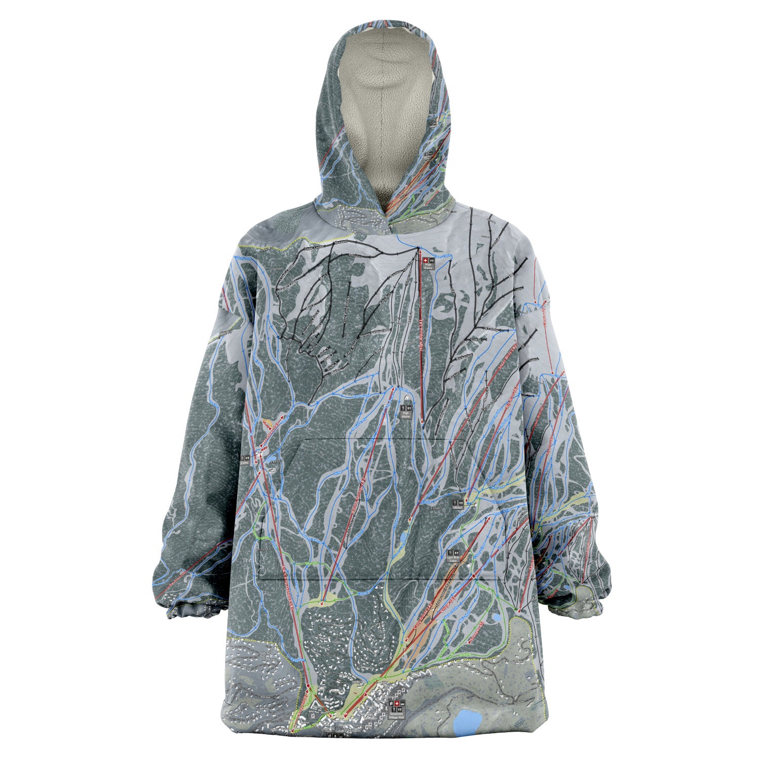 Snowmass, Colorado Ski Trail Map - Snug Hoodie