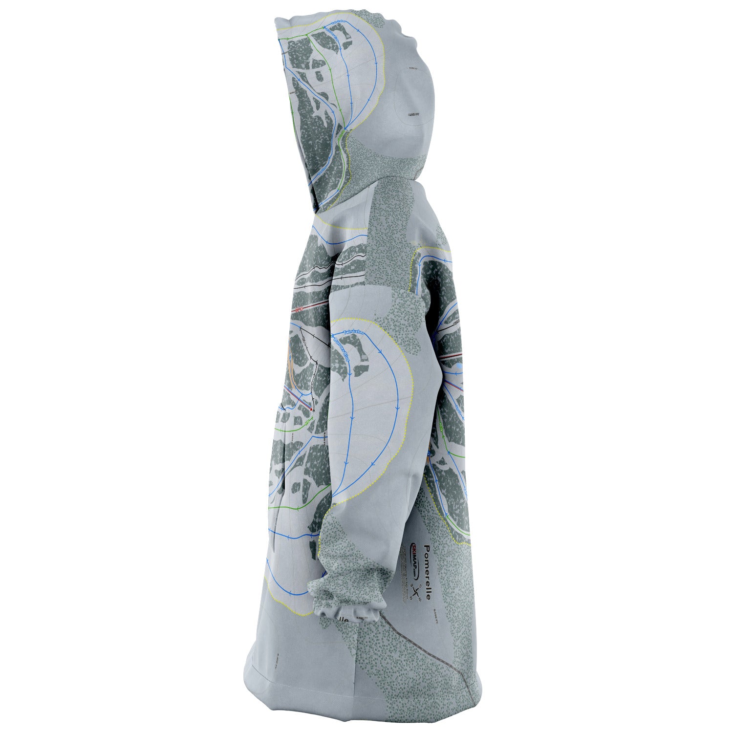 Pomerelle, Idaho Ski Trail Map Snug Hoodie