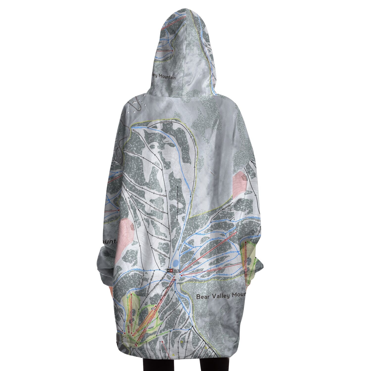 Bear Valley Mountain, California Ski Trail Map - Snug Hoodie