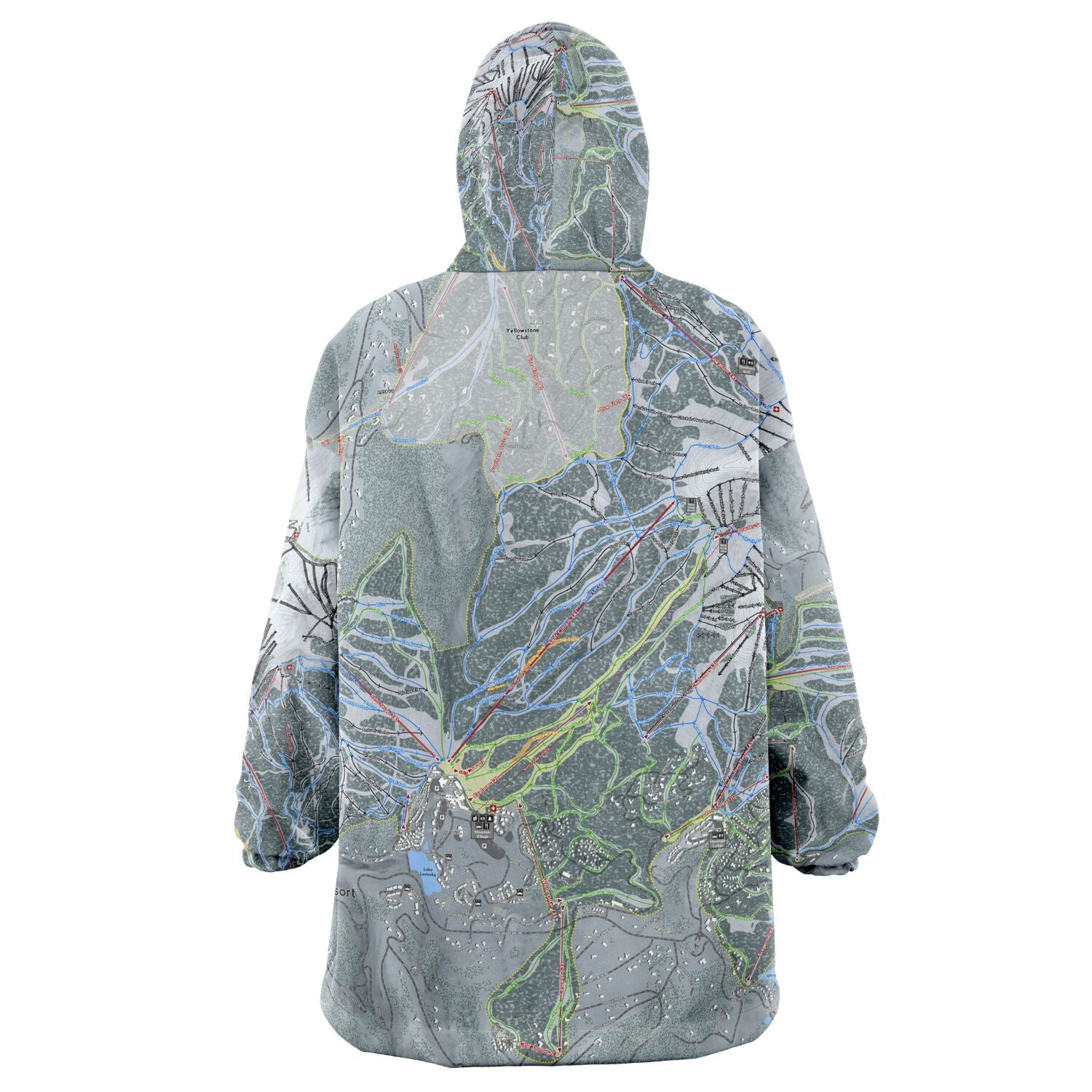 Big Sky, Montana Ski Trail Map - Snug Hoodie