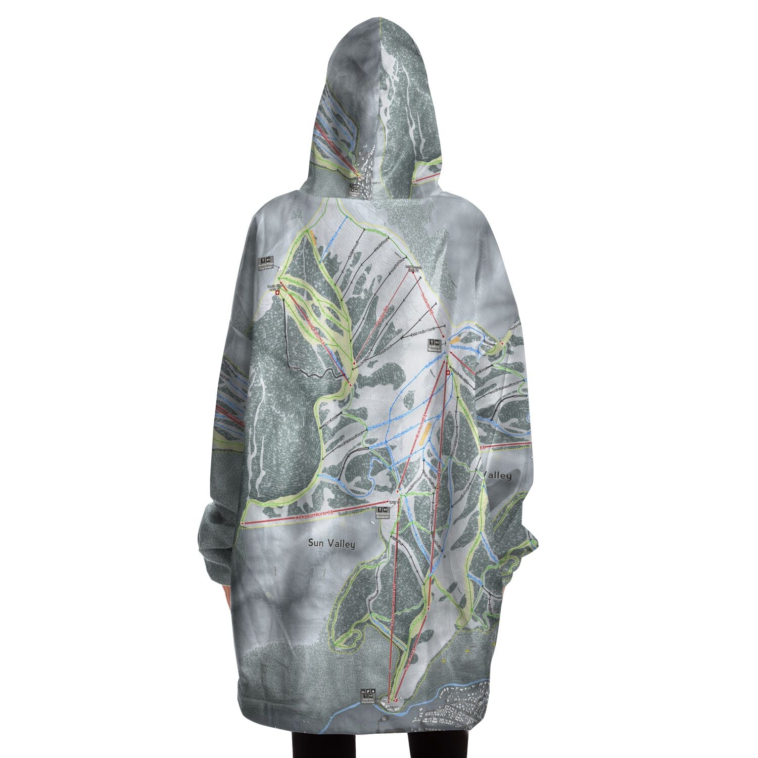 Sun Valley, Idaho Ski Trail Map - Snug Hoodie