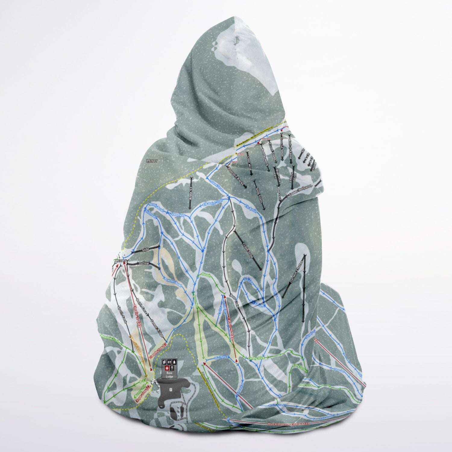 Lost Trail, Montana Ski Trail Map - Youth Hooded Blanket