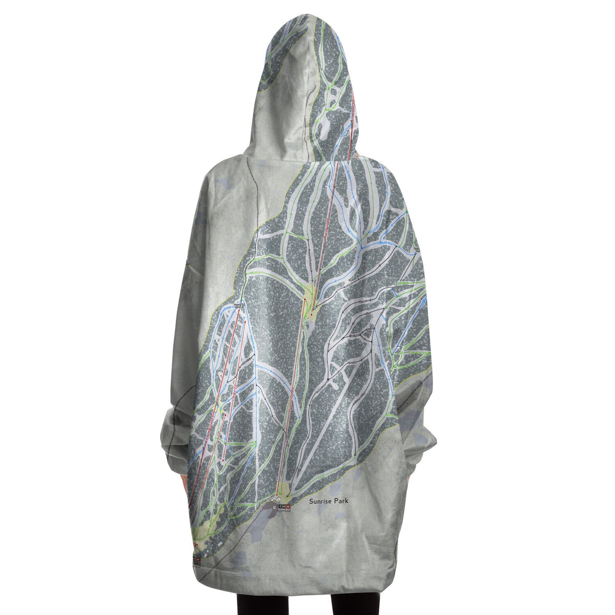 Sunrise Park, Arizona Ski Trail Map Snug Hoodie