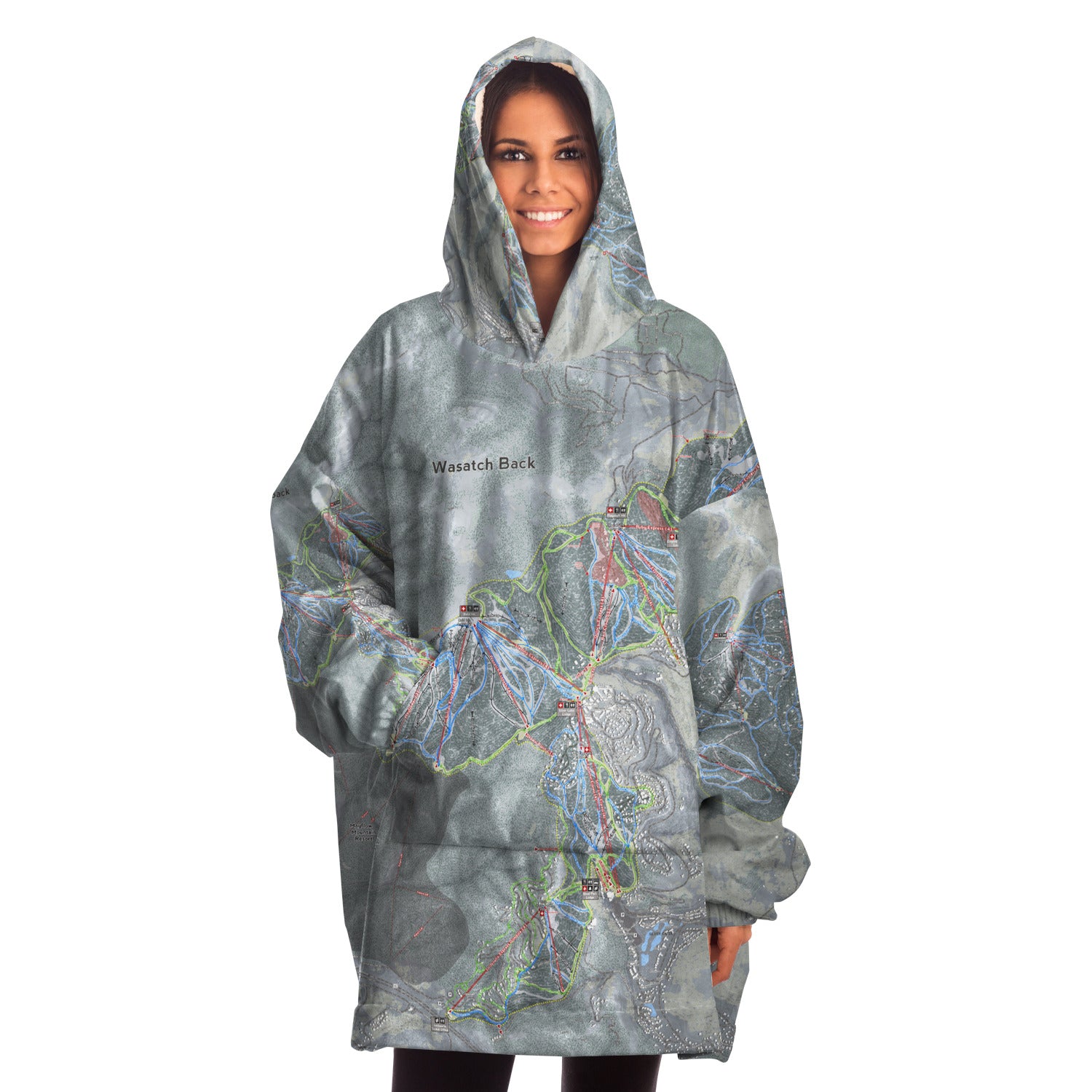 WASATCH BACK, Utah Ski Trail Map - Snug Hoodie