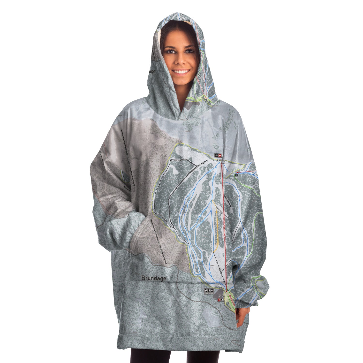 Brundage, Idaho Ski Trail Map - Snug Hoodie