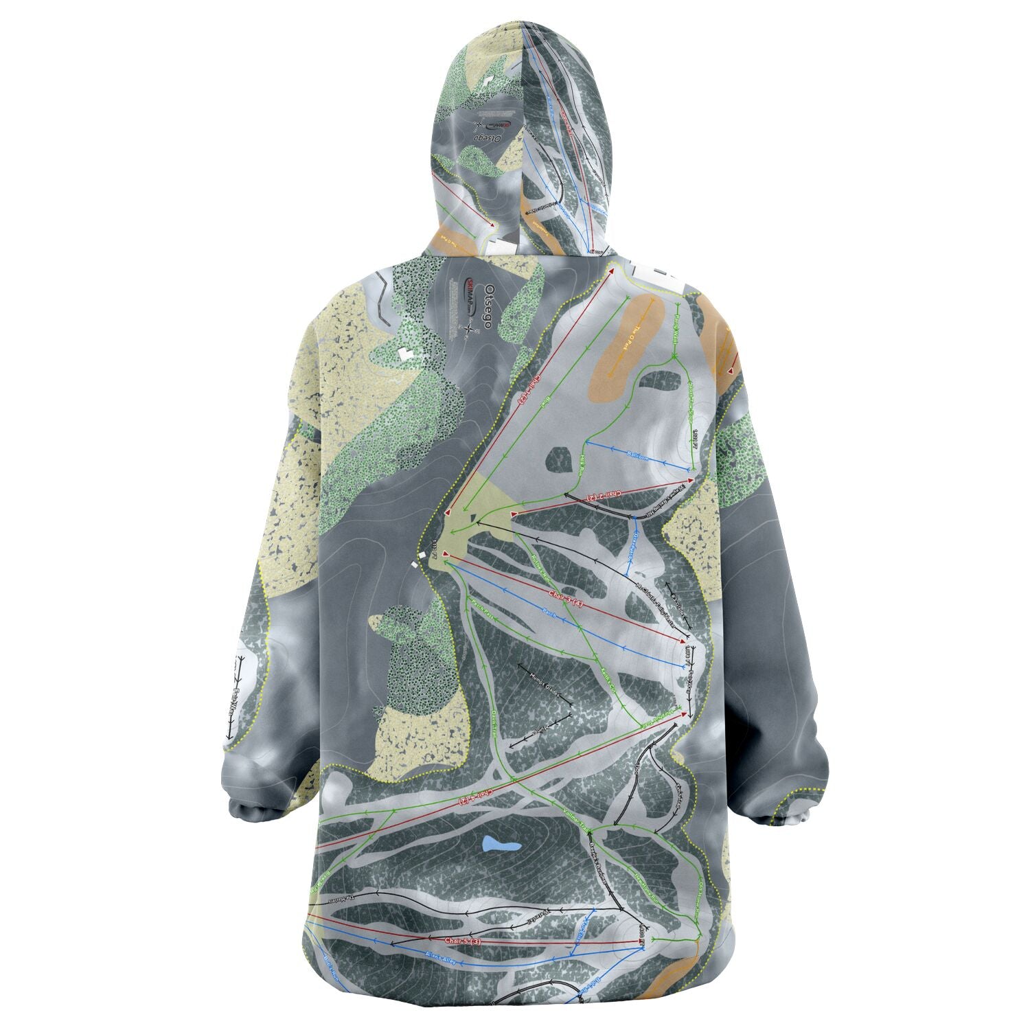 Otsego, Michigan Ski Trail Map Snug Hoodie