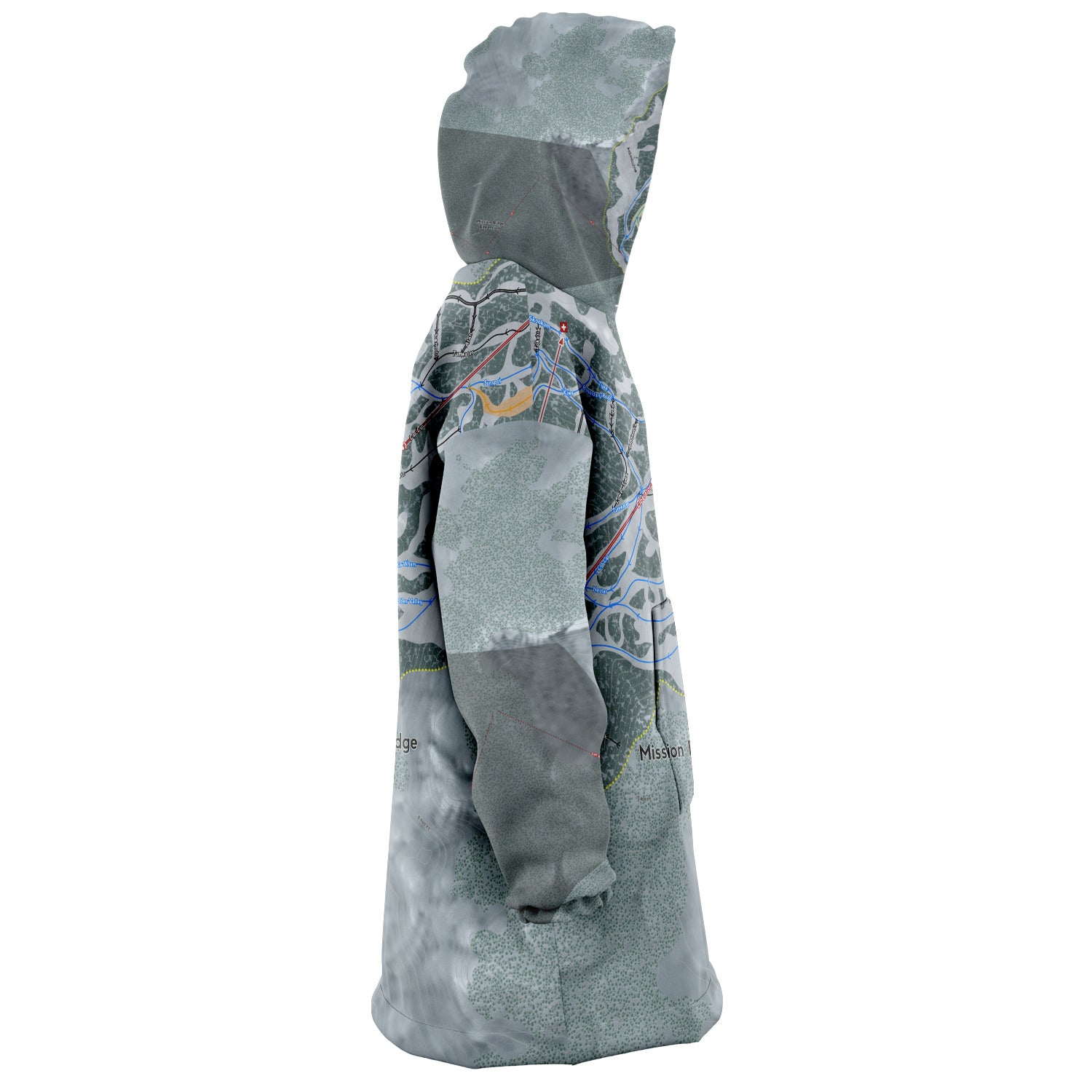 Mission Ridge, Washington Ski Trail Map - Snug Hoodie