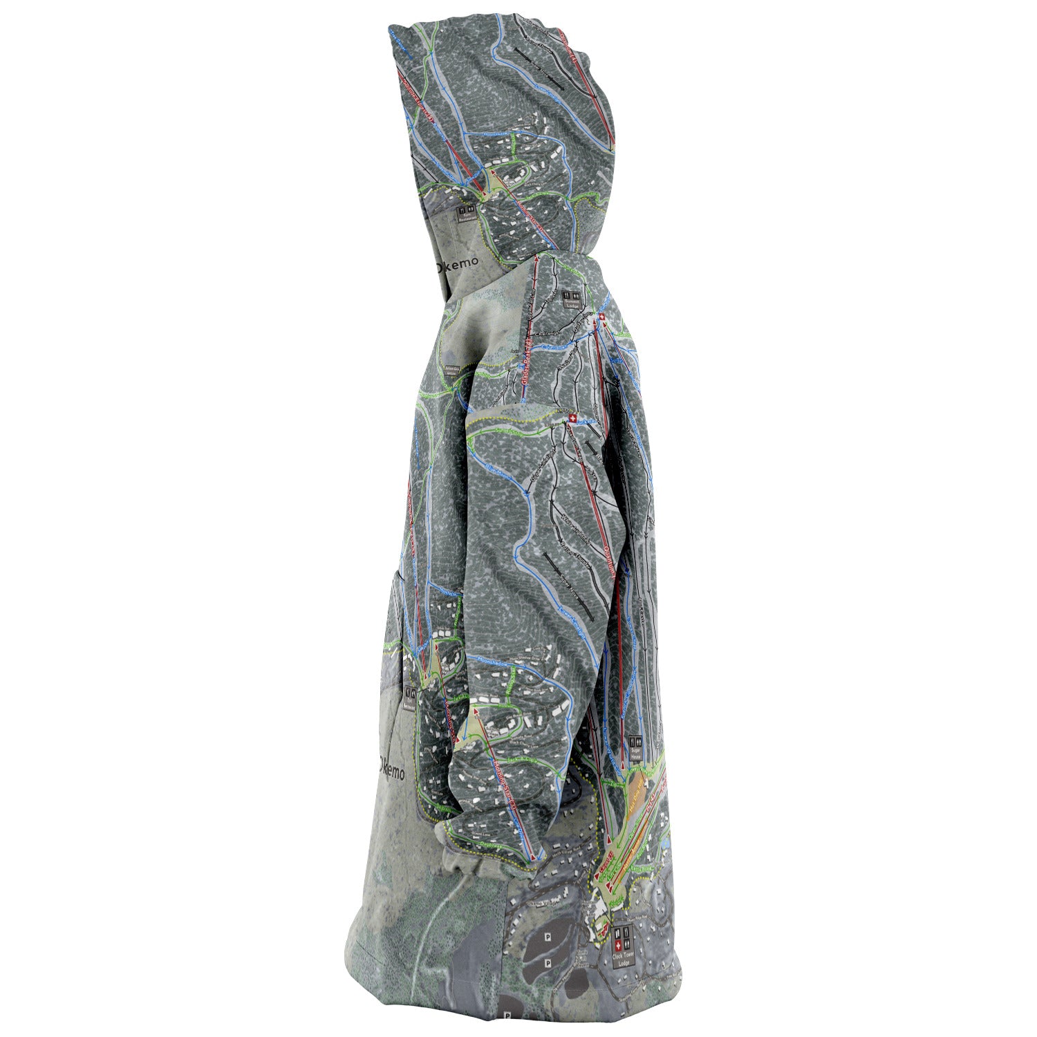 Okemo, Vermont Ski Trail Map - Snug Hoodie