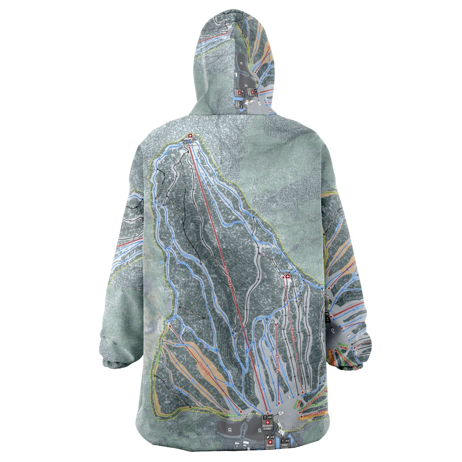 Gunstock Mountain, New Hampshire Ski Trail Map - Snug Hoodie