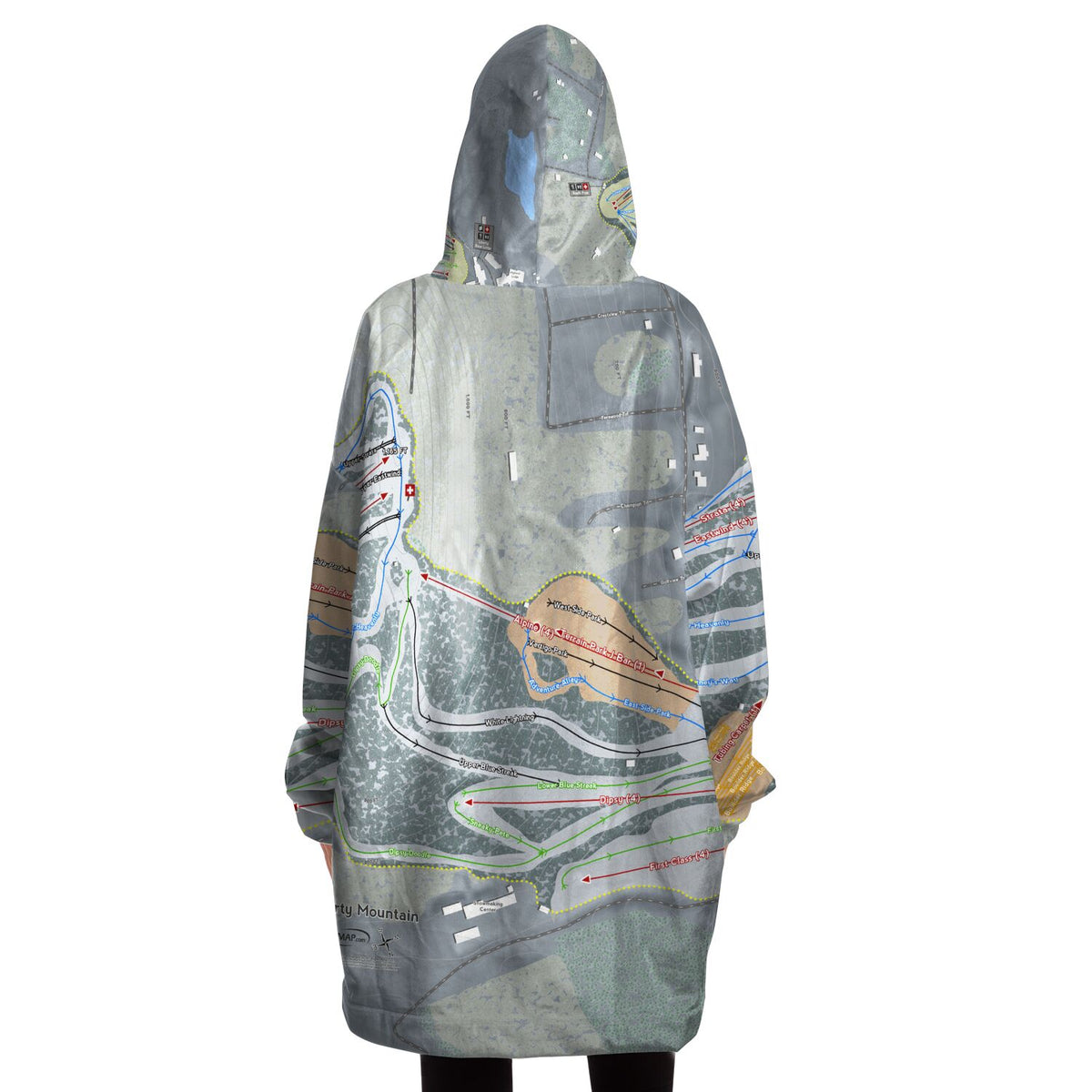 Liberty Mountain, Pennsylvania Ski Trail Map Snug Hoodie