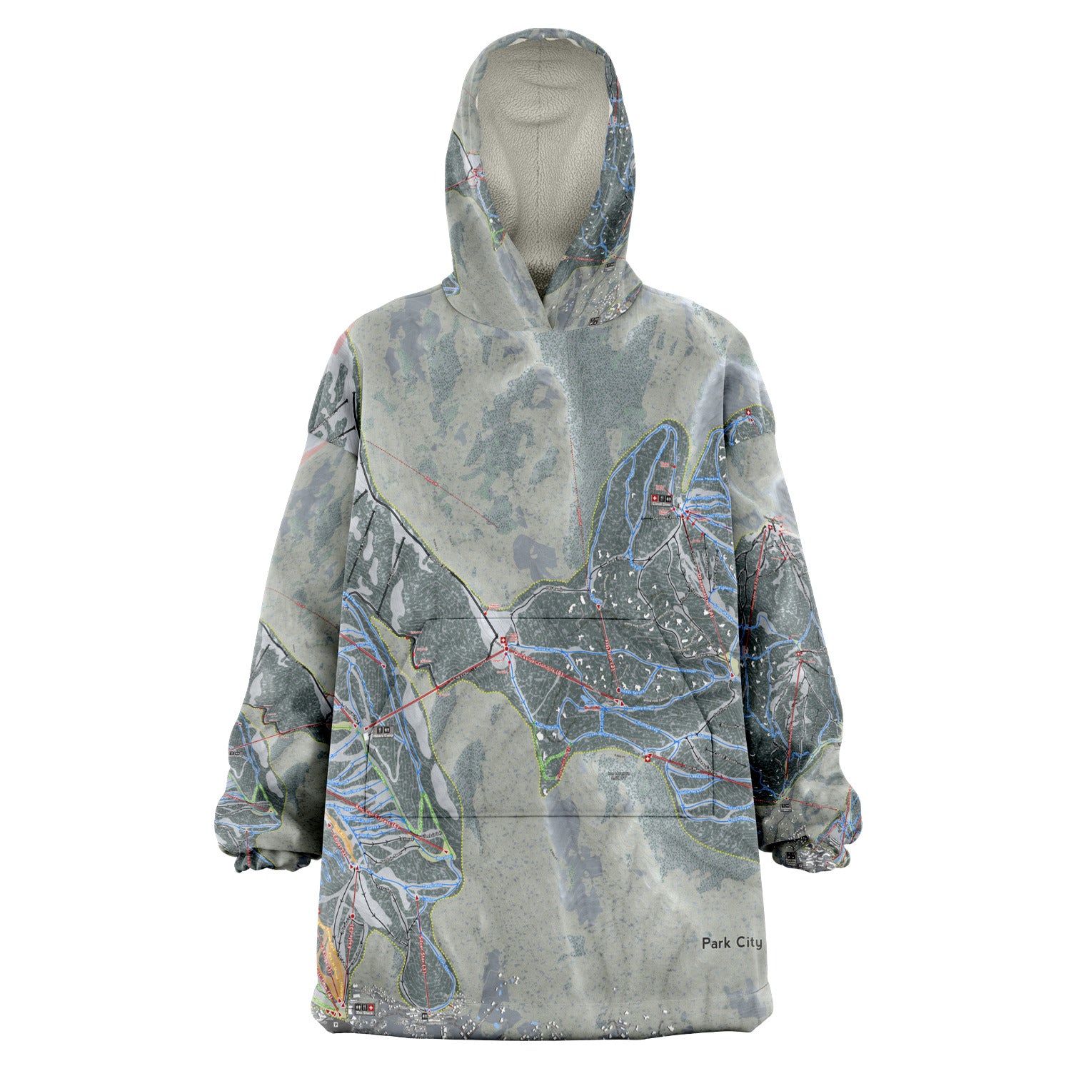 Park City, Utah Ski Trail Map - Snug Hoodie